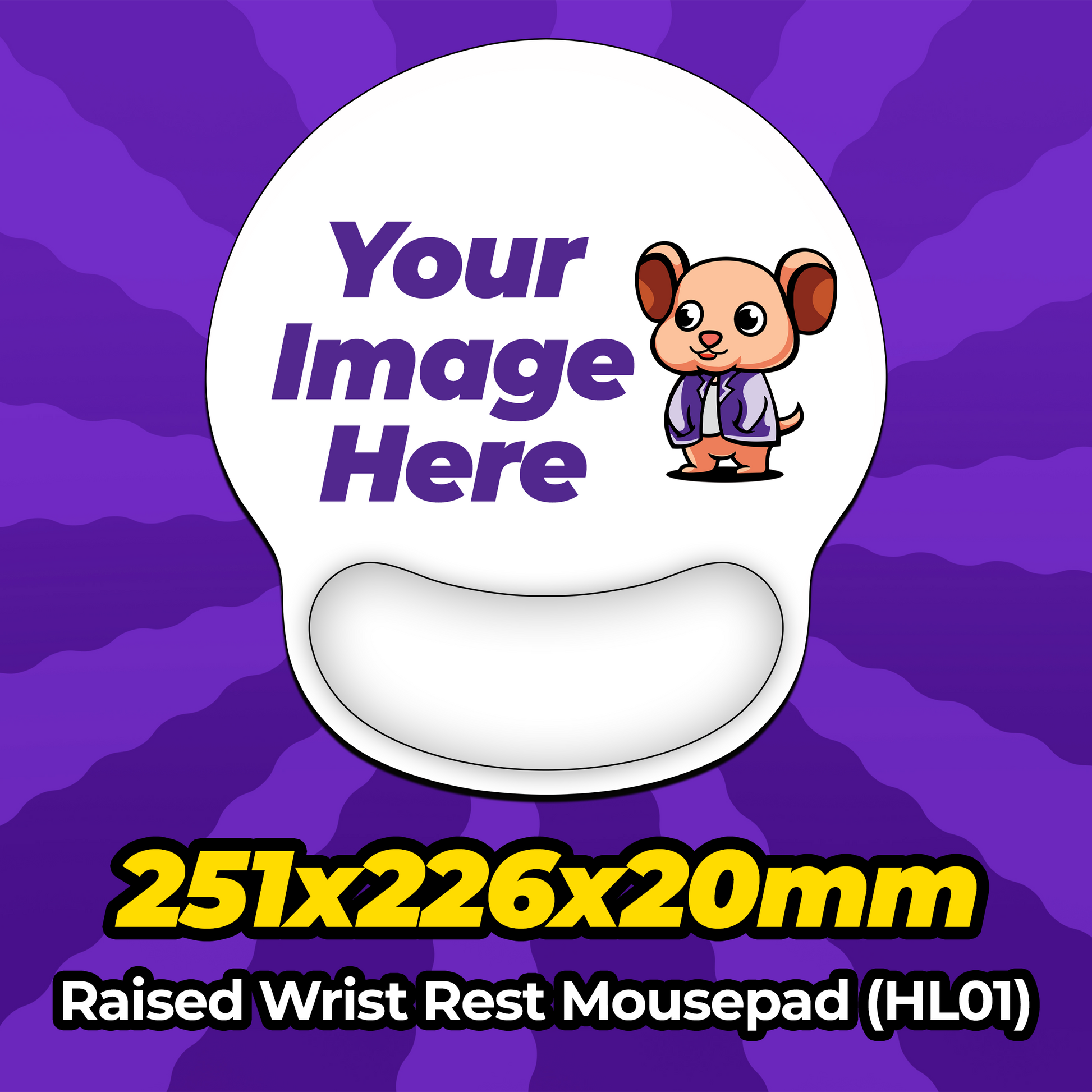 Custom Wrist Rest Mousepad 251x226x20mm (HL01) MousepadWarehouse.com