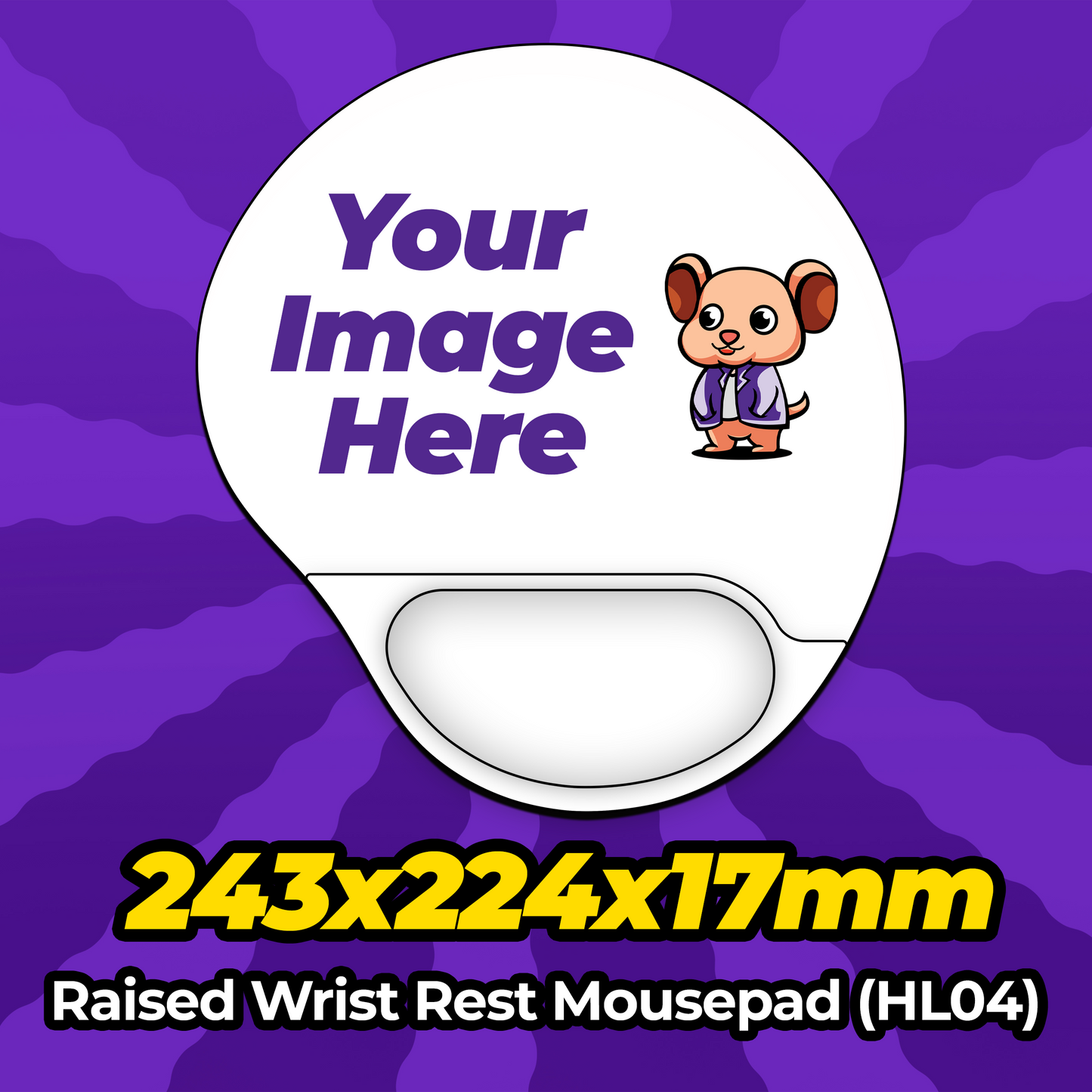 Custom Wrist Rest Mousepad 243x224x17mm (HL04) MousepadWarehouse.com