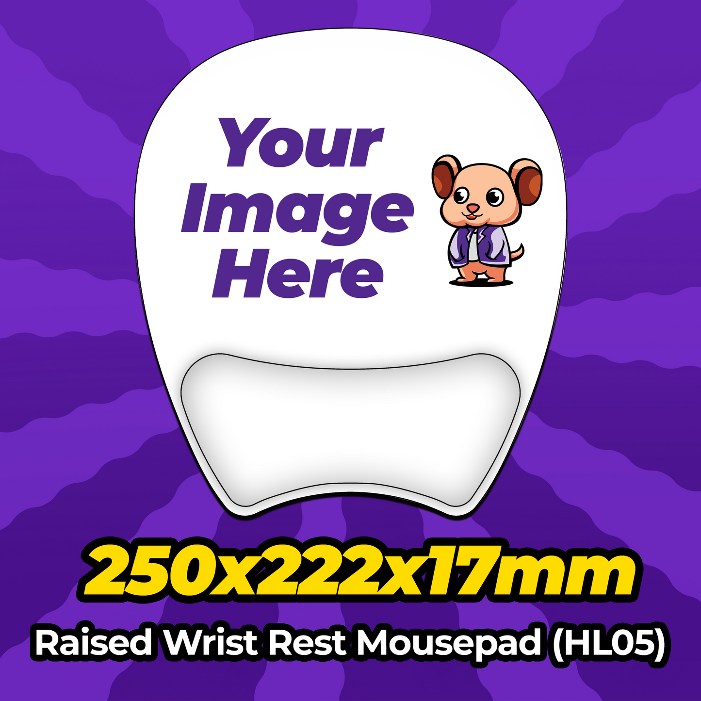 Custom Wrist Rest Mousepad 250x222x17mm (HL05) MousepadWarehouse.com