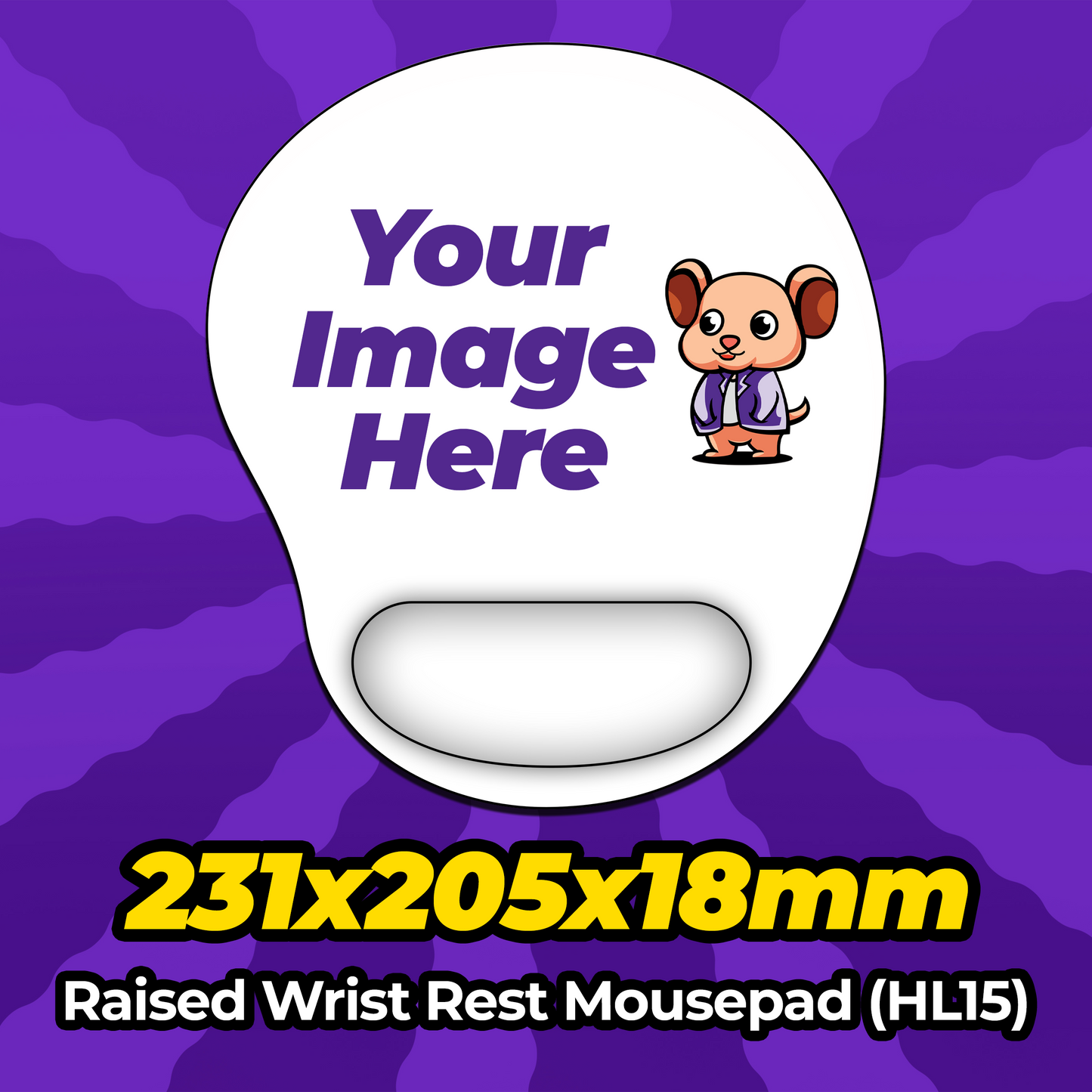 Custom Wrist Rest Mousepad 231x205x18mm (HL15) MousepadWarehouse.com