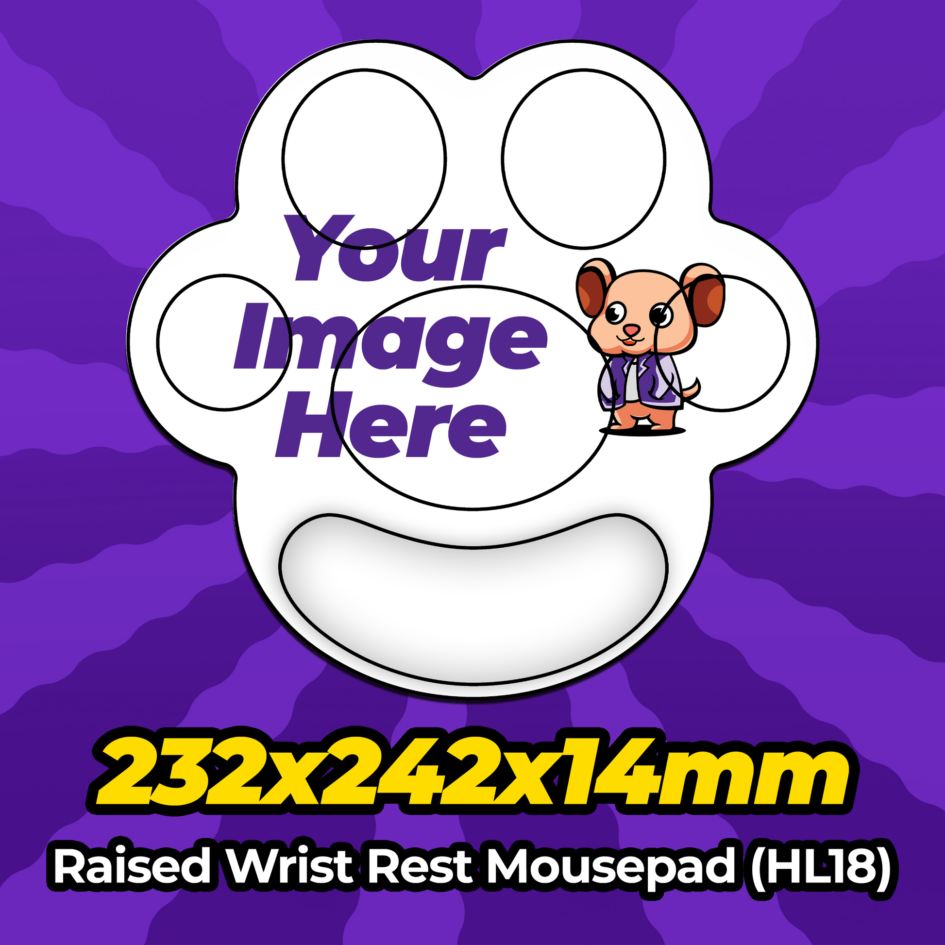 Custom Wrist Rest Mousepad 232x242x14mm (HL18) MousepadWarehouse.com