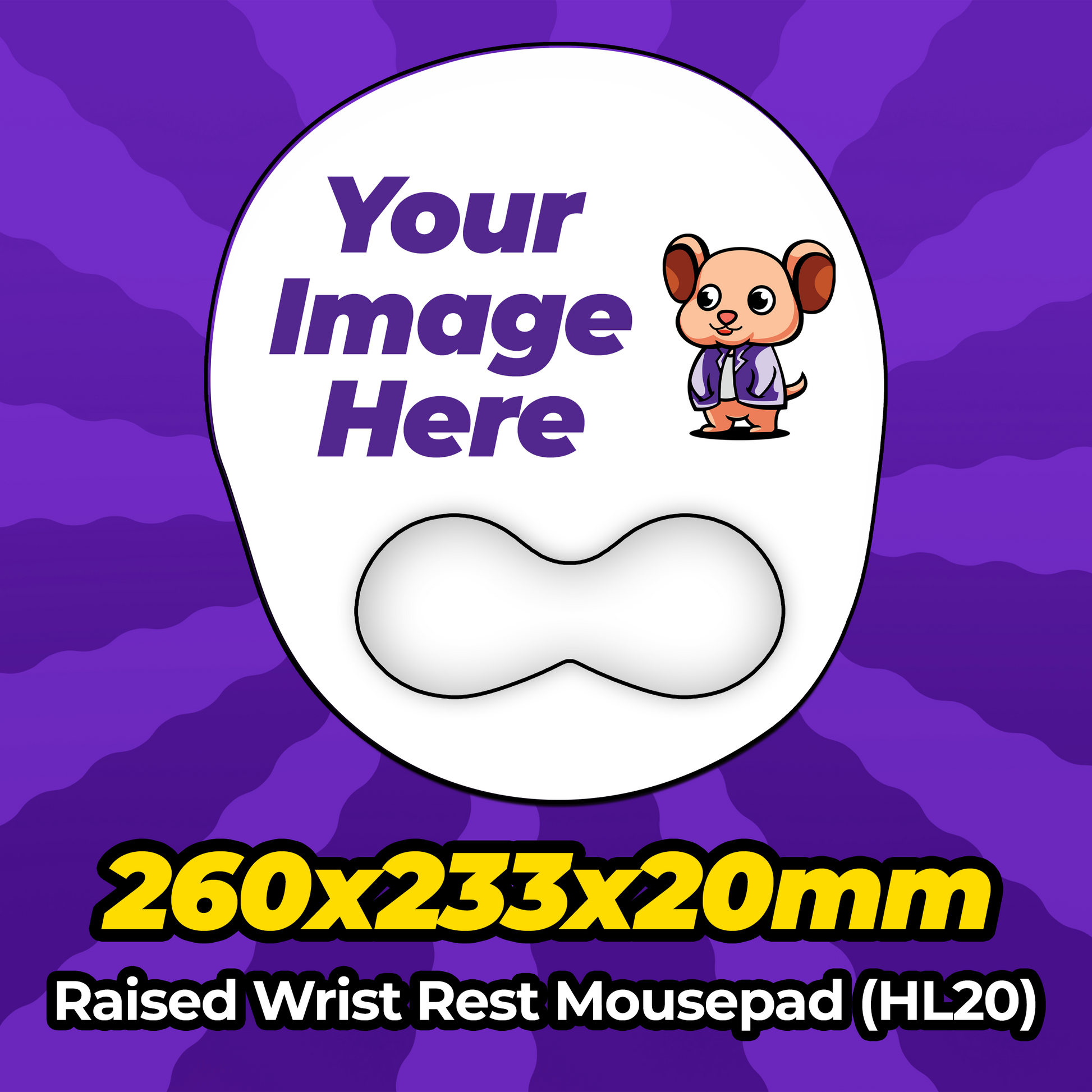 Custom Wrist Rest Mousepad 260x233x20mm (HL20) MousepadWarehouse.com