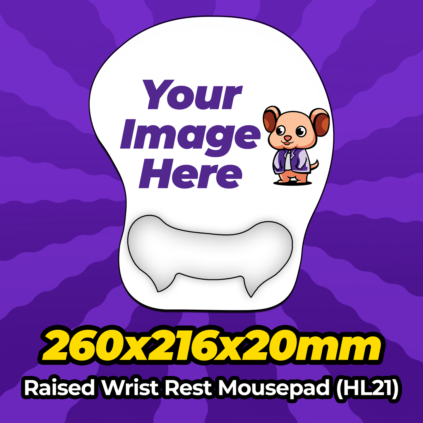 Custom Wrist Rest Mousepad 260x216x20mm (HL21) MousepadWarehouse.com