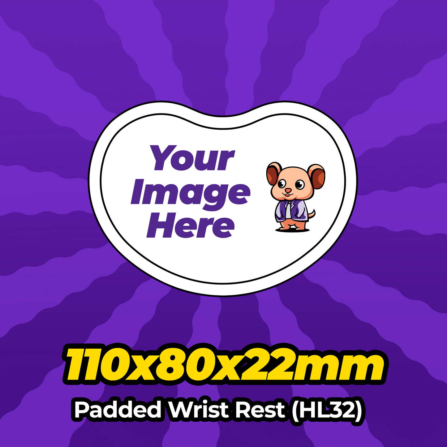 Custom Wrist Rest Mousepad 110x80x22mm (HL32) MousepadWarehouse.com