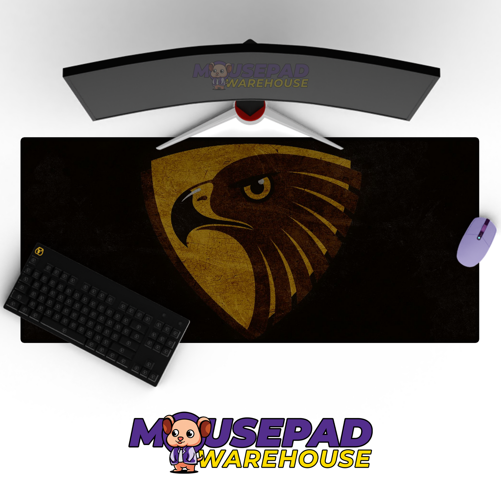 Hawthorn Hawks V10 Mousepad Deskmat Mockup