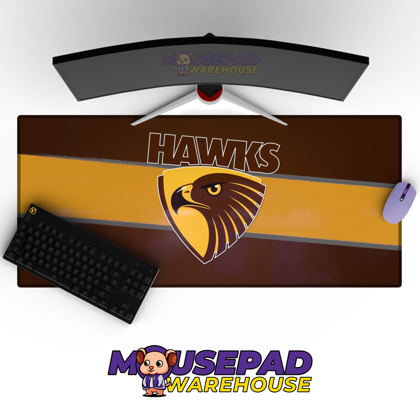 Hawthorn Hawks V11 Mousepad Deskmat Mockup