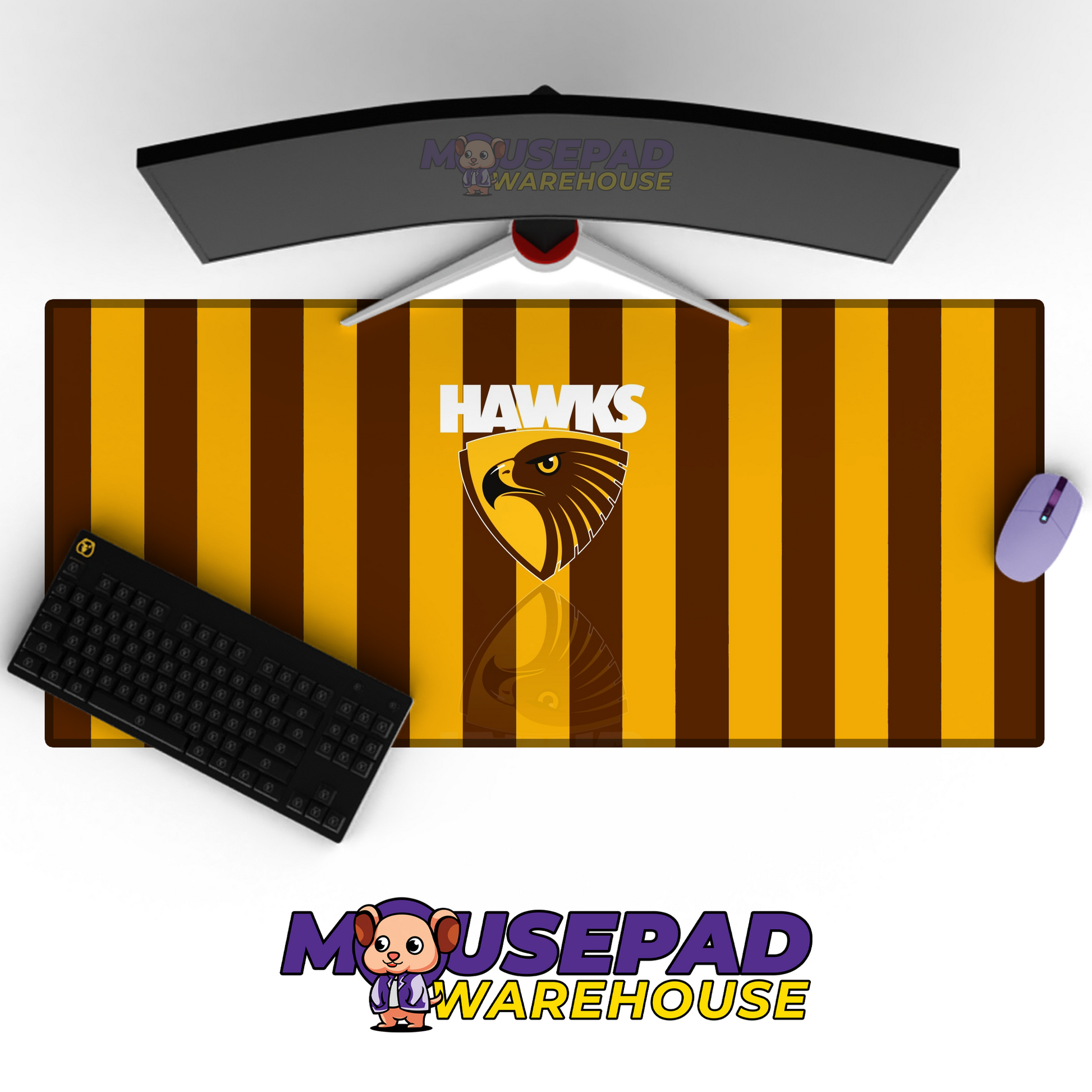 Hawthorn Hawks V1 Mousepad Deskmat Mockup
