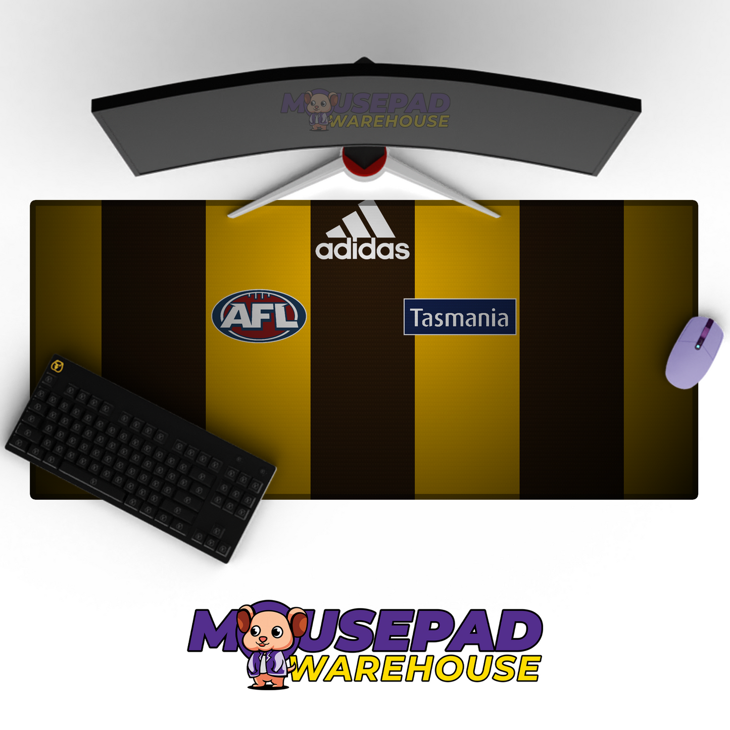 Hawthorn Hawks V3 Mousepad Deskmat Mockup