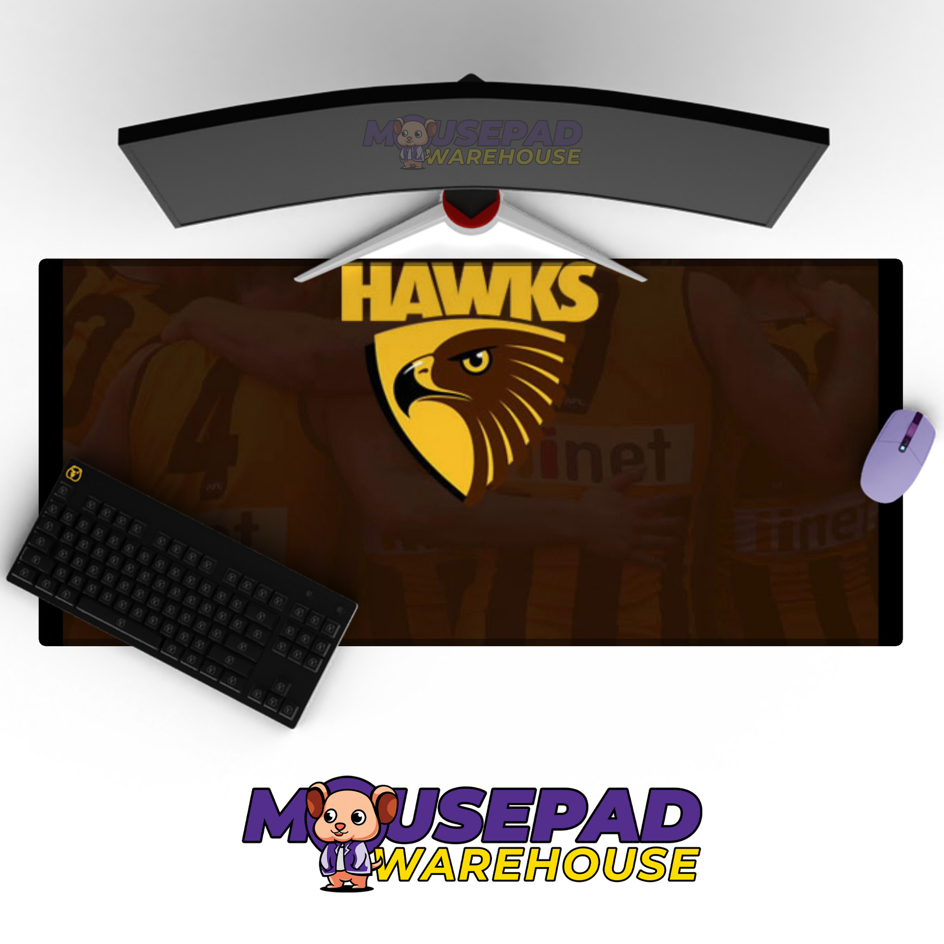Hawthorn Hawks V4 Mousepad Deskmat Mockup
