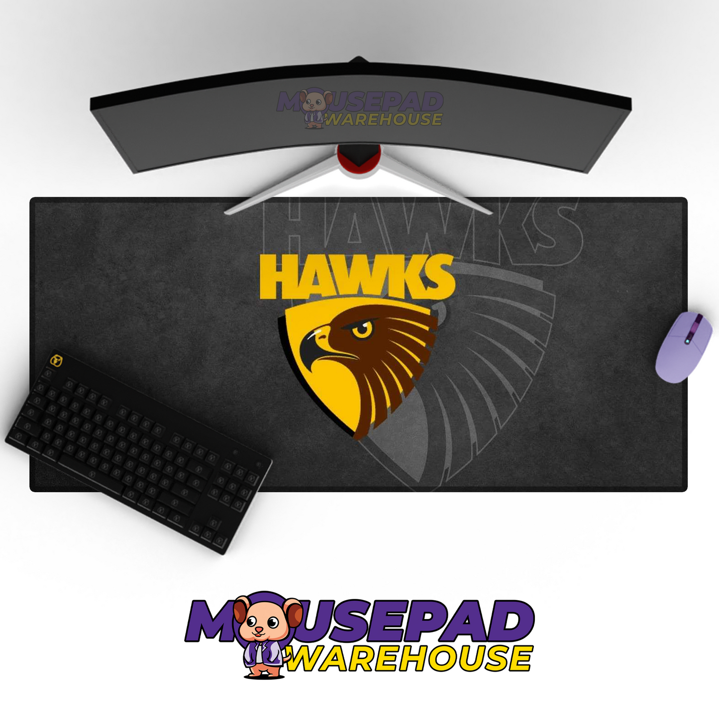 Hawthorn Hawks V5 Mousepad Deskmat Mockup