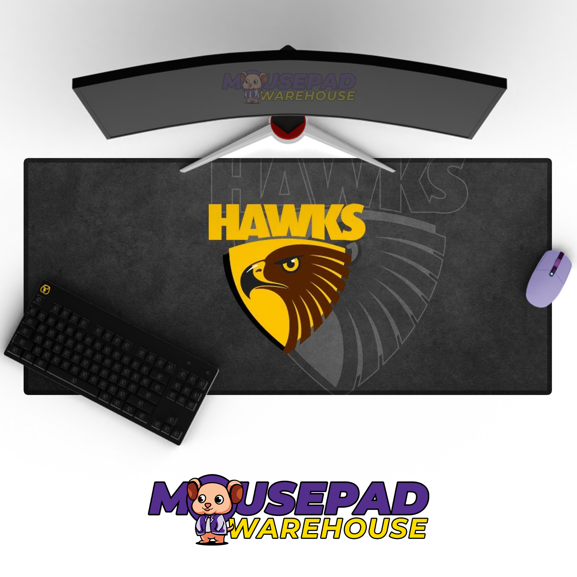 Hawthorn Hawks V5 Mousepad Deskmat Mockup