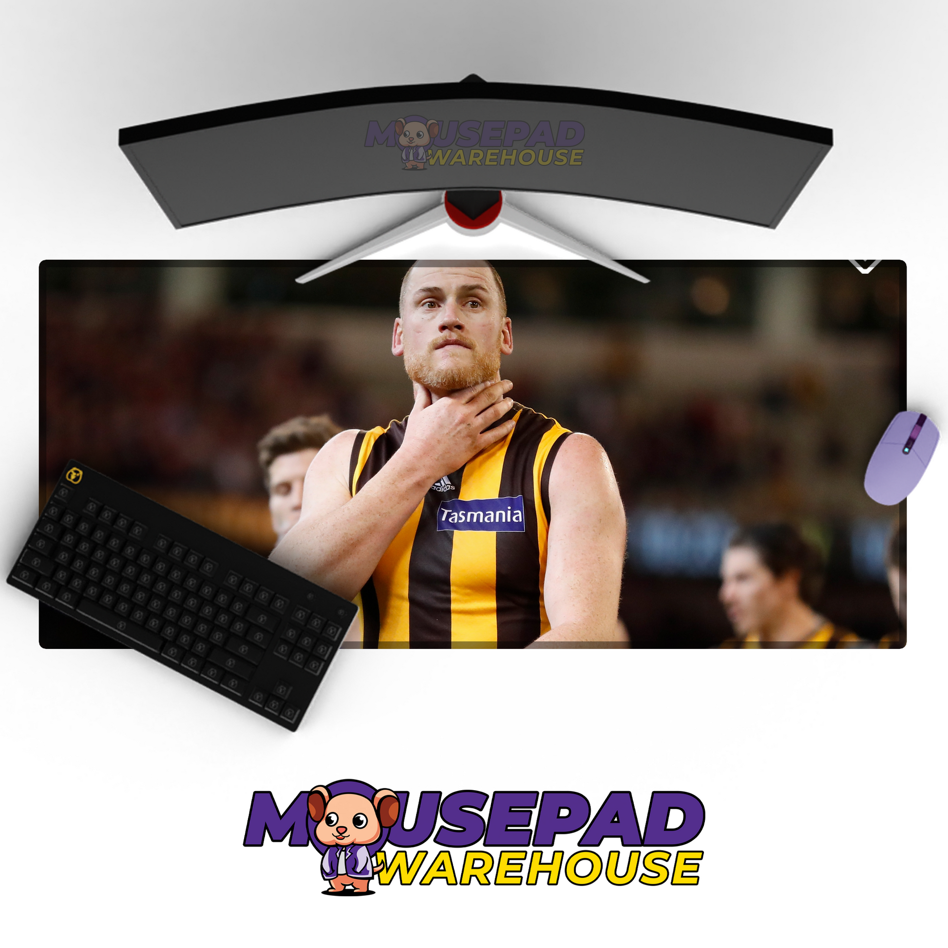 Hawthorn Hawks V7 Mousepad Deskmat Mockup