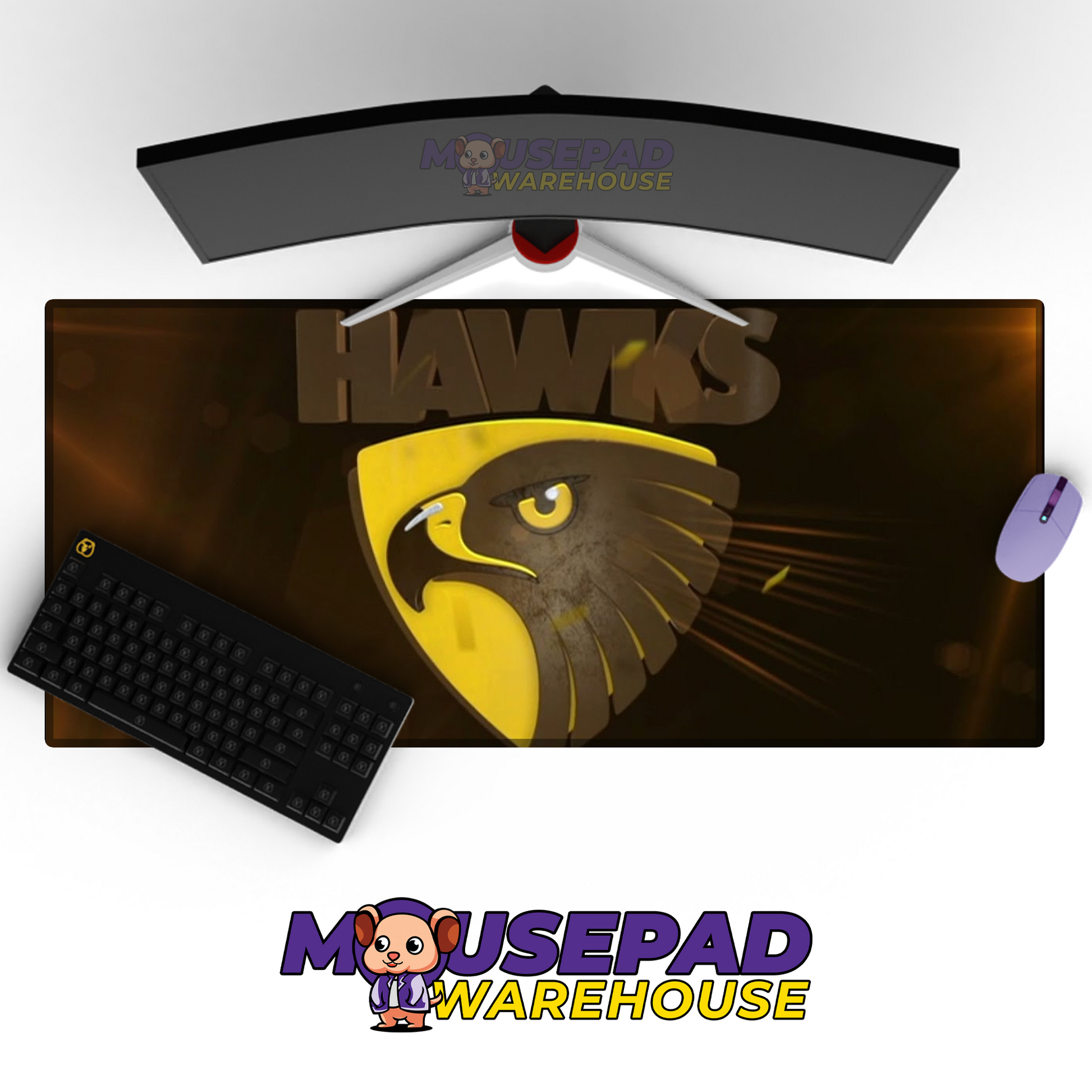 Hawthorn Hawks V9 Mousepad Deskmat Mockup