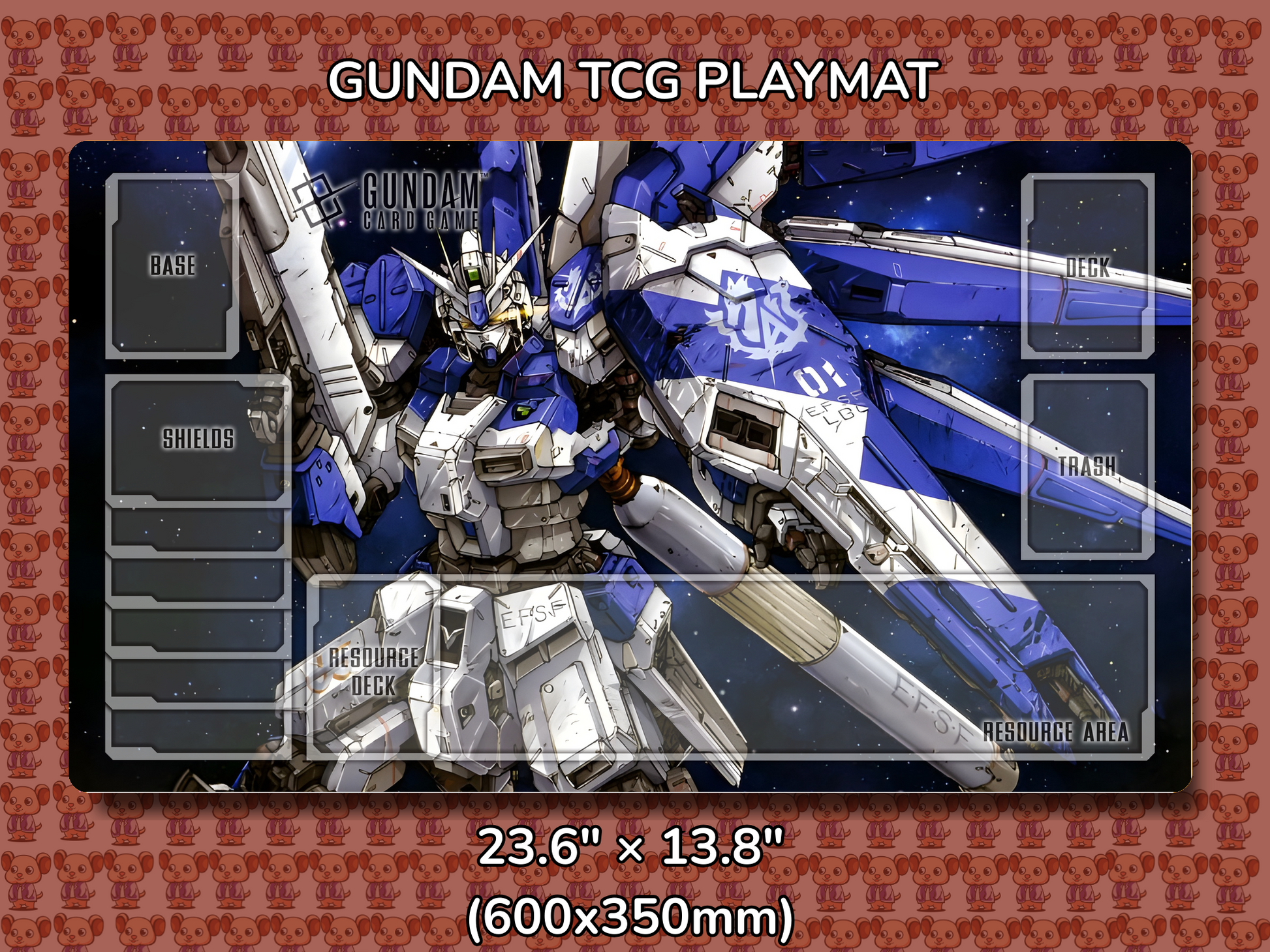 Hi Nu RX932 V1 Gundam TCG Playmat Mockup