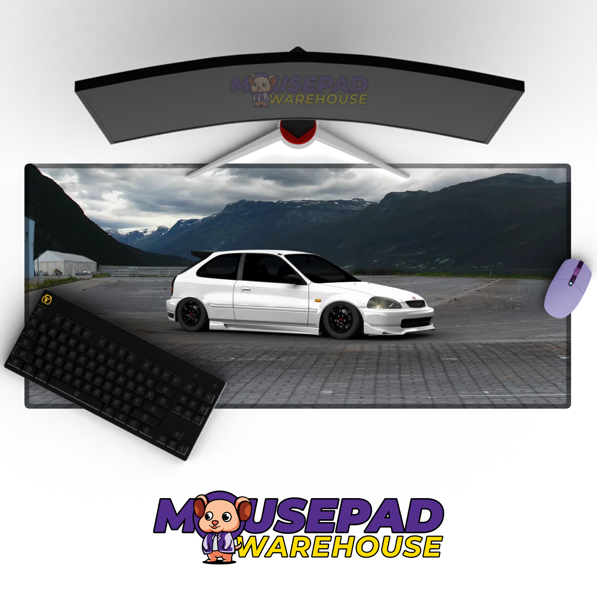 Honda Civic EK V4 Mousepad Mockup