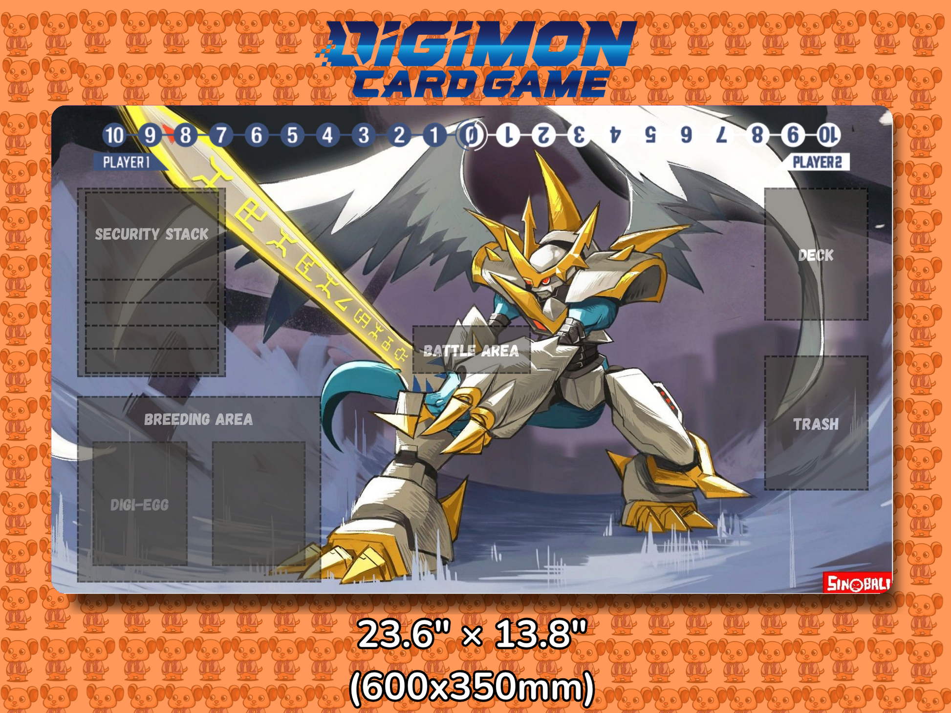 Imperialdramon Paladin Mode V2 Digimon Card Game Playmat Mockup