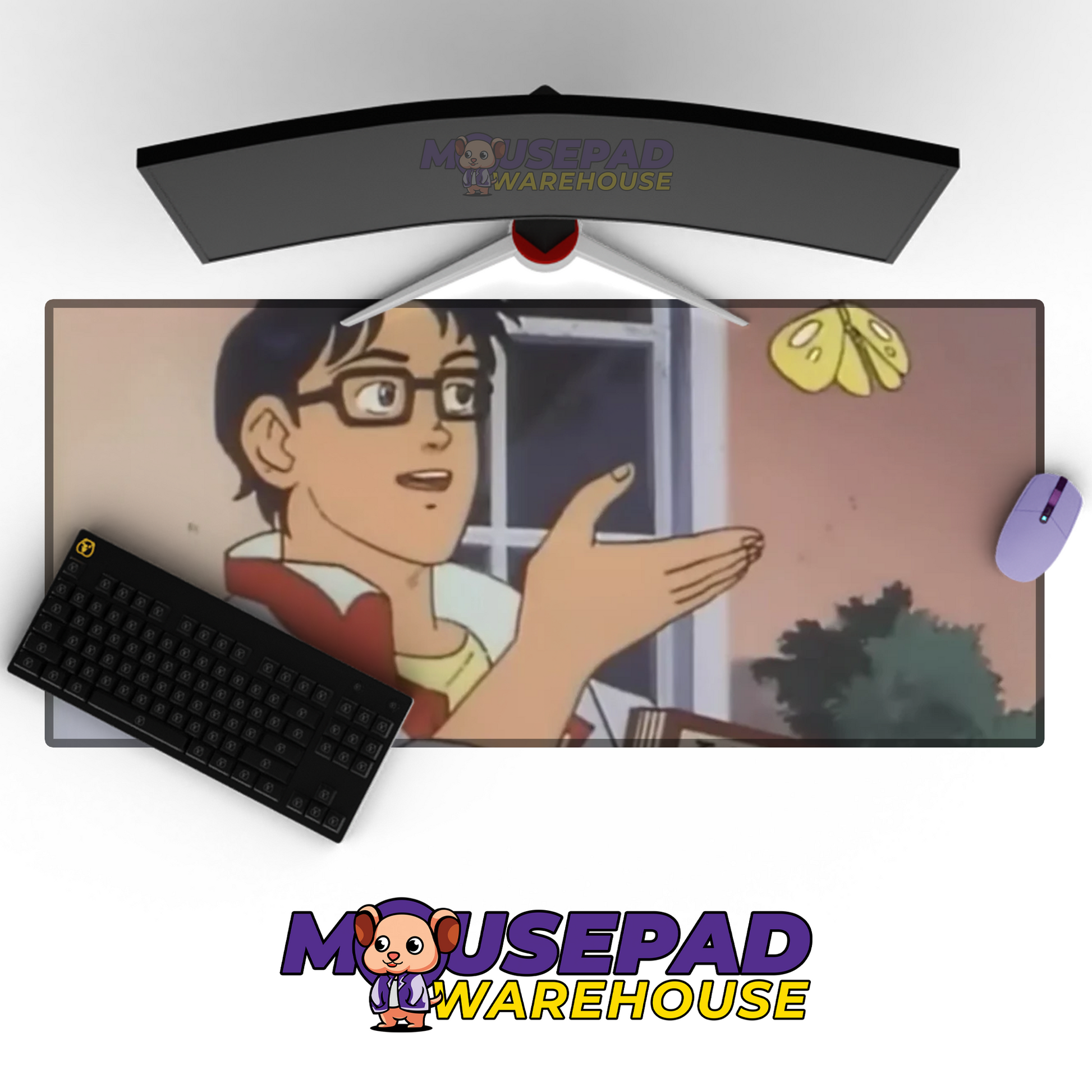 Is this a Pigeon Meme Mousepad Desk mat Mockup