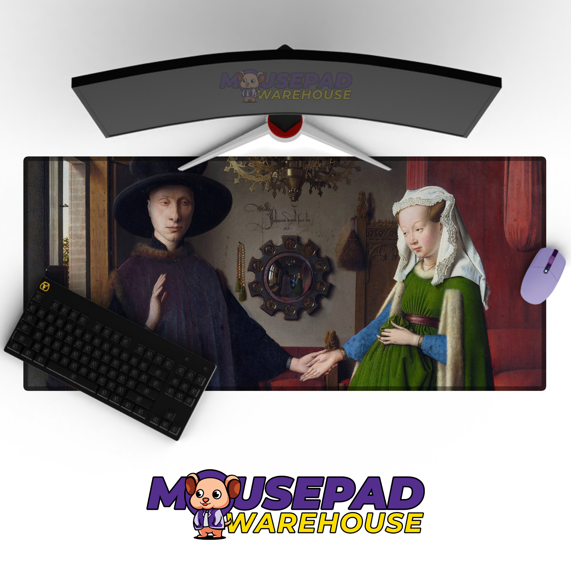 Jan van Eyck - The Arnolfini Portrait Art (Painting) Mousepad