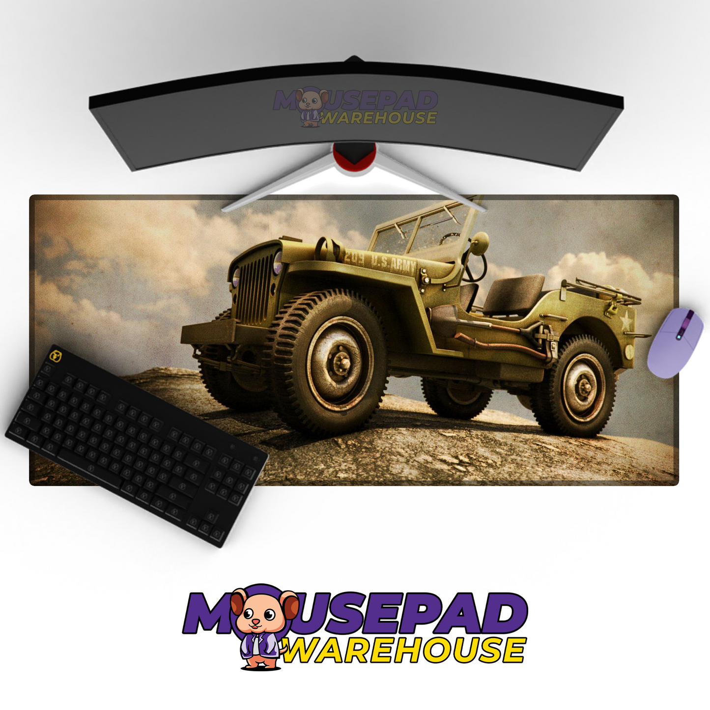 Jeep Willys MB V10 Mousepad Deskmat Mockup