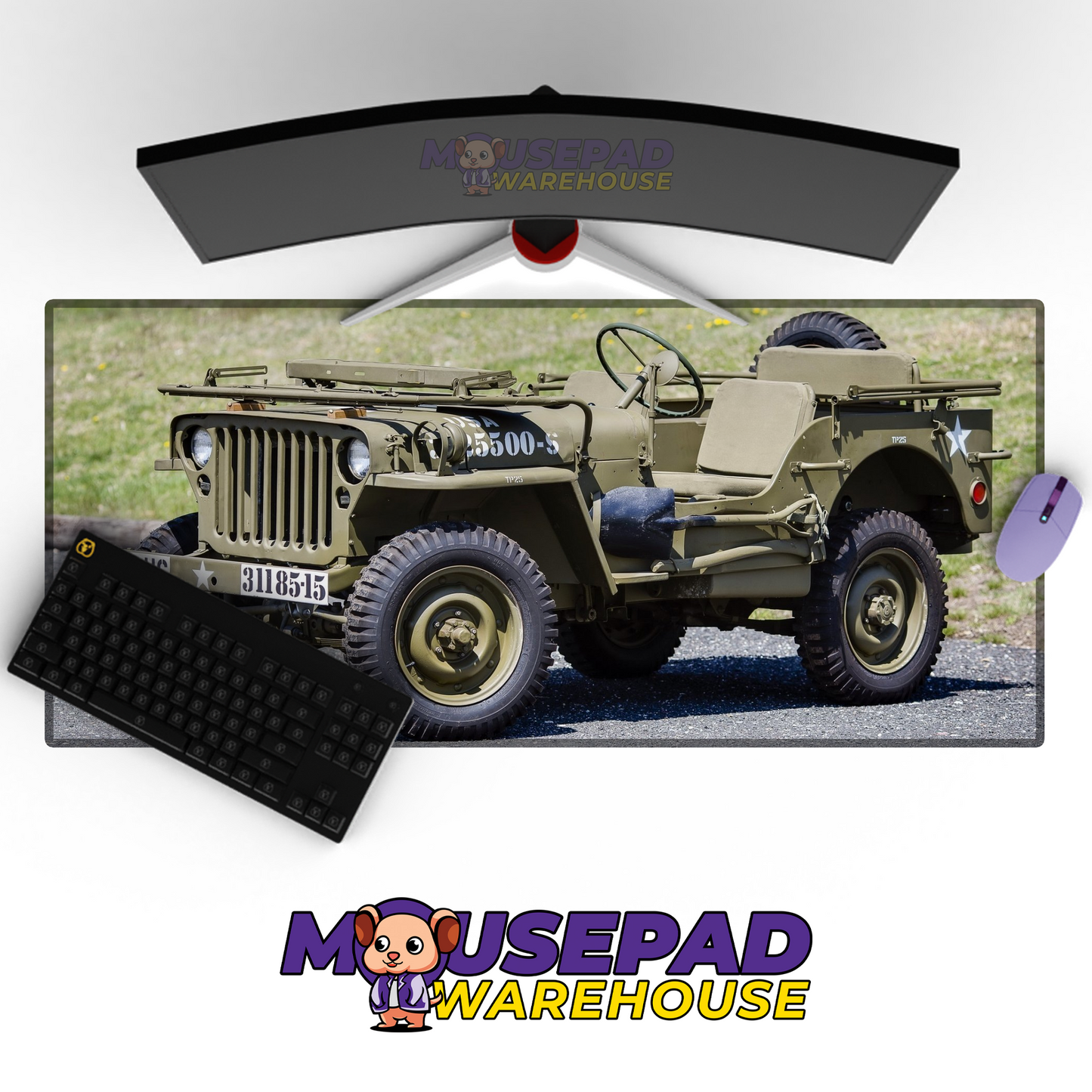 Jeep Willys MB V1 Mousepad Deskmat Mockup