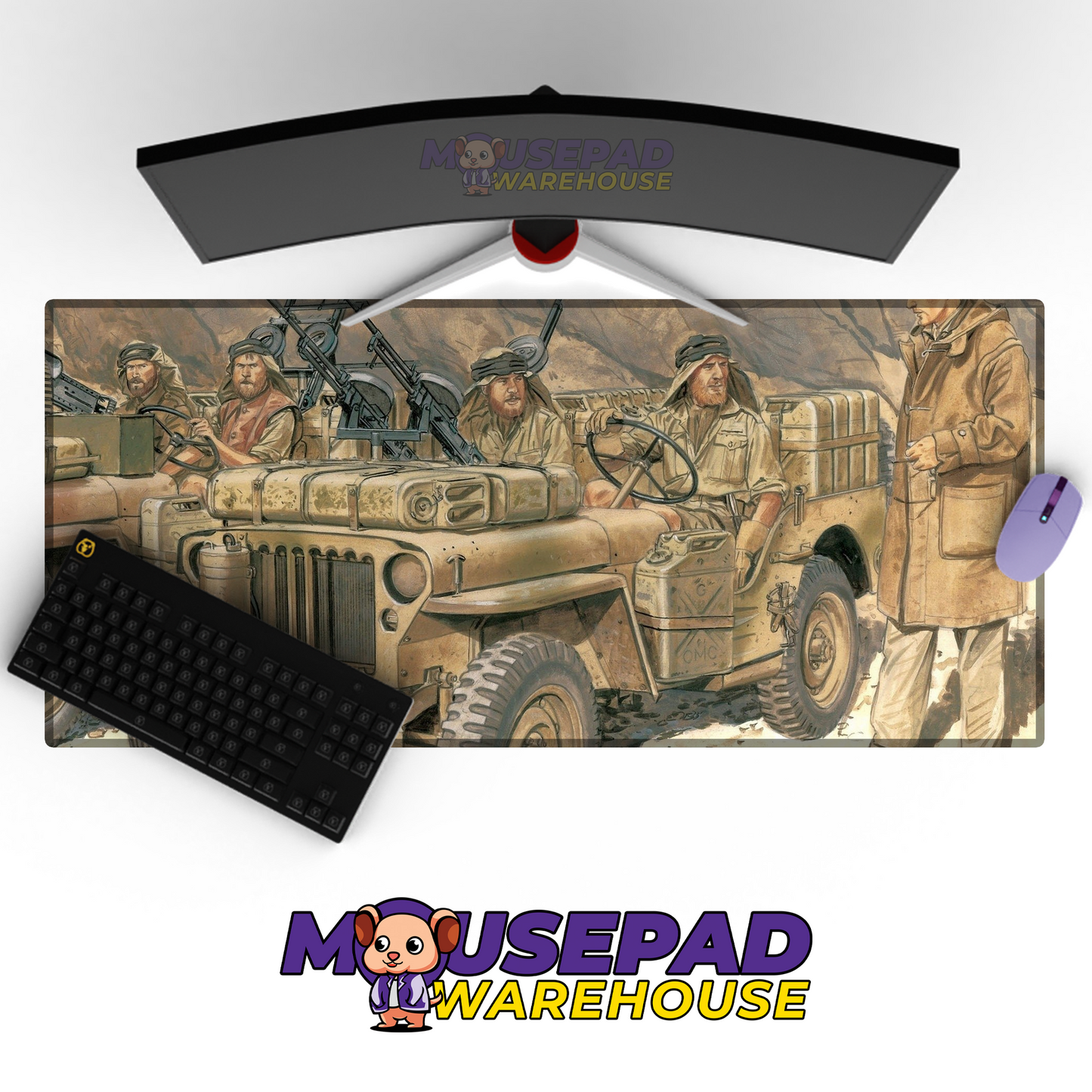 Jeep Willys MB V2 Mousepad Deskmat Mockup