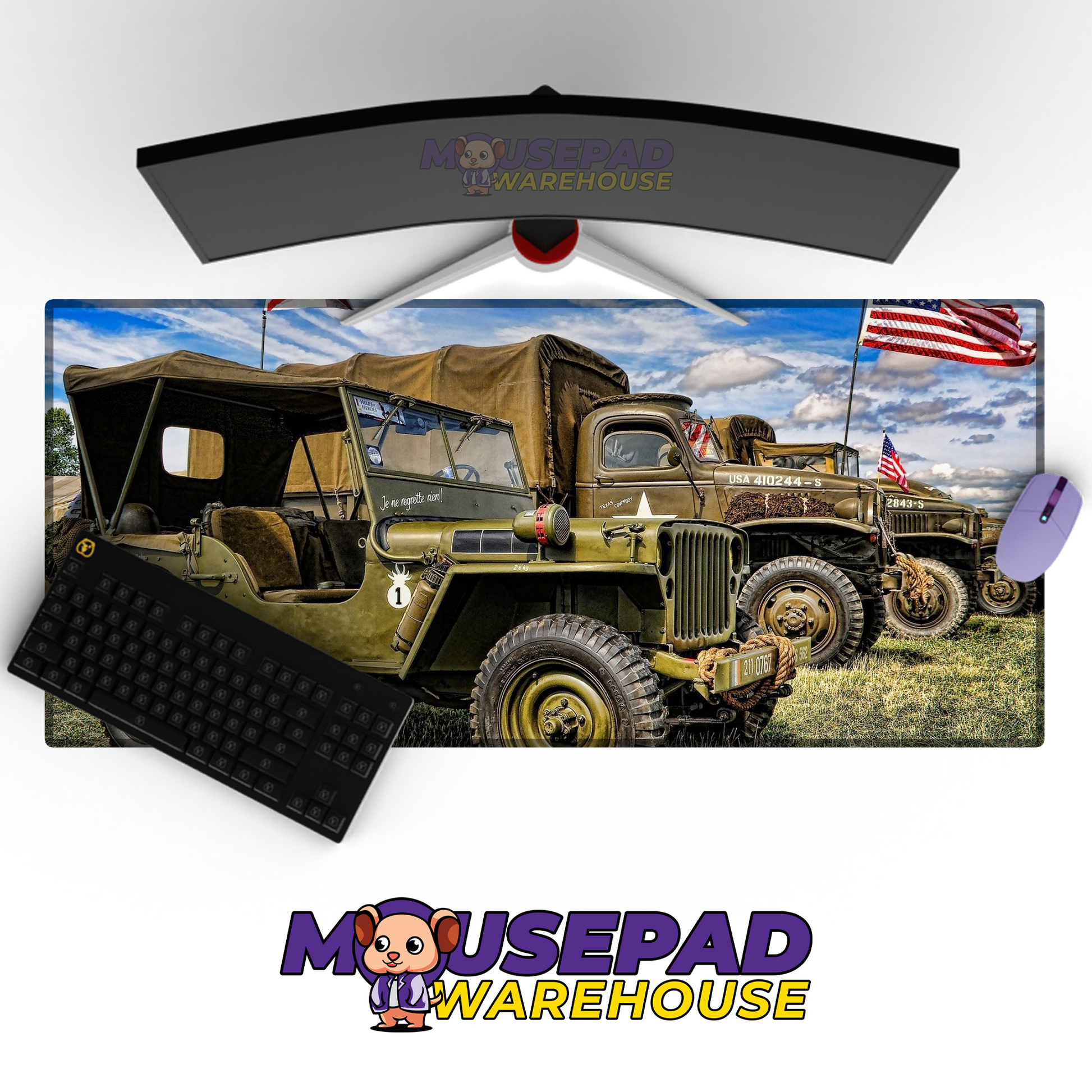 Jeep Willys MB V3 Mousepad Deskmat Mockup