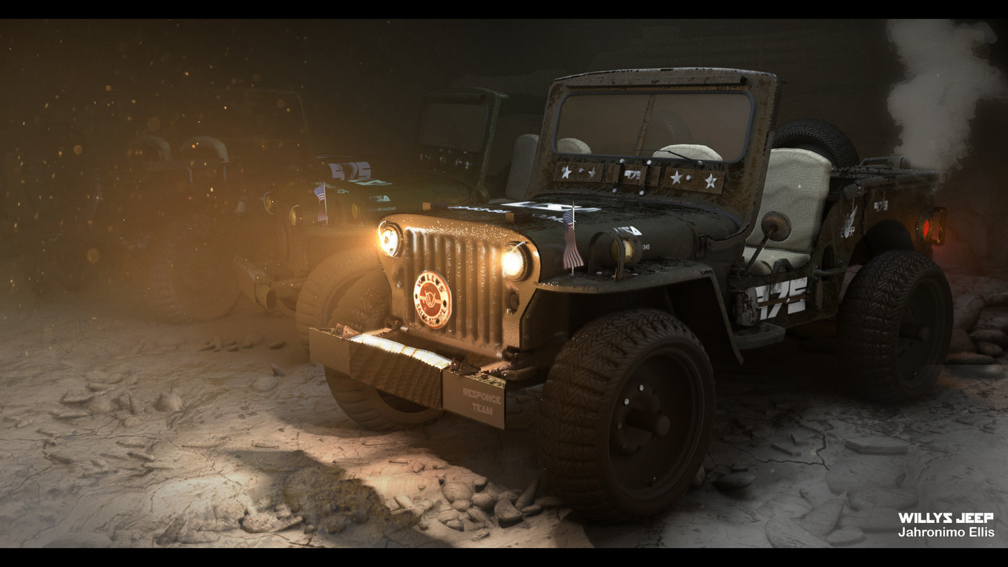 Jeep Willys MB V7 Mousepad Deskmat