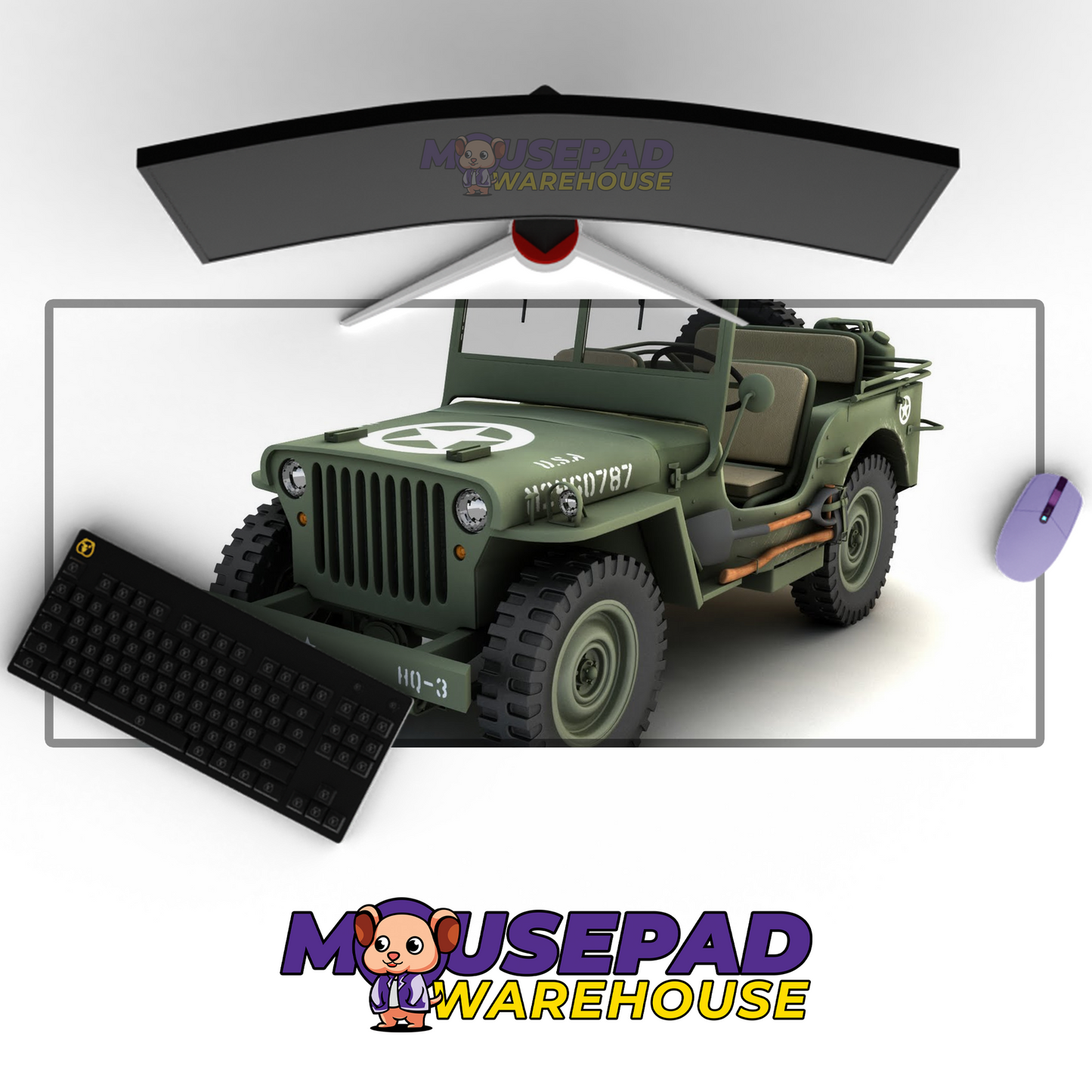 Jeep Willys MB V9 Mousepad Deskmat Mockup