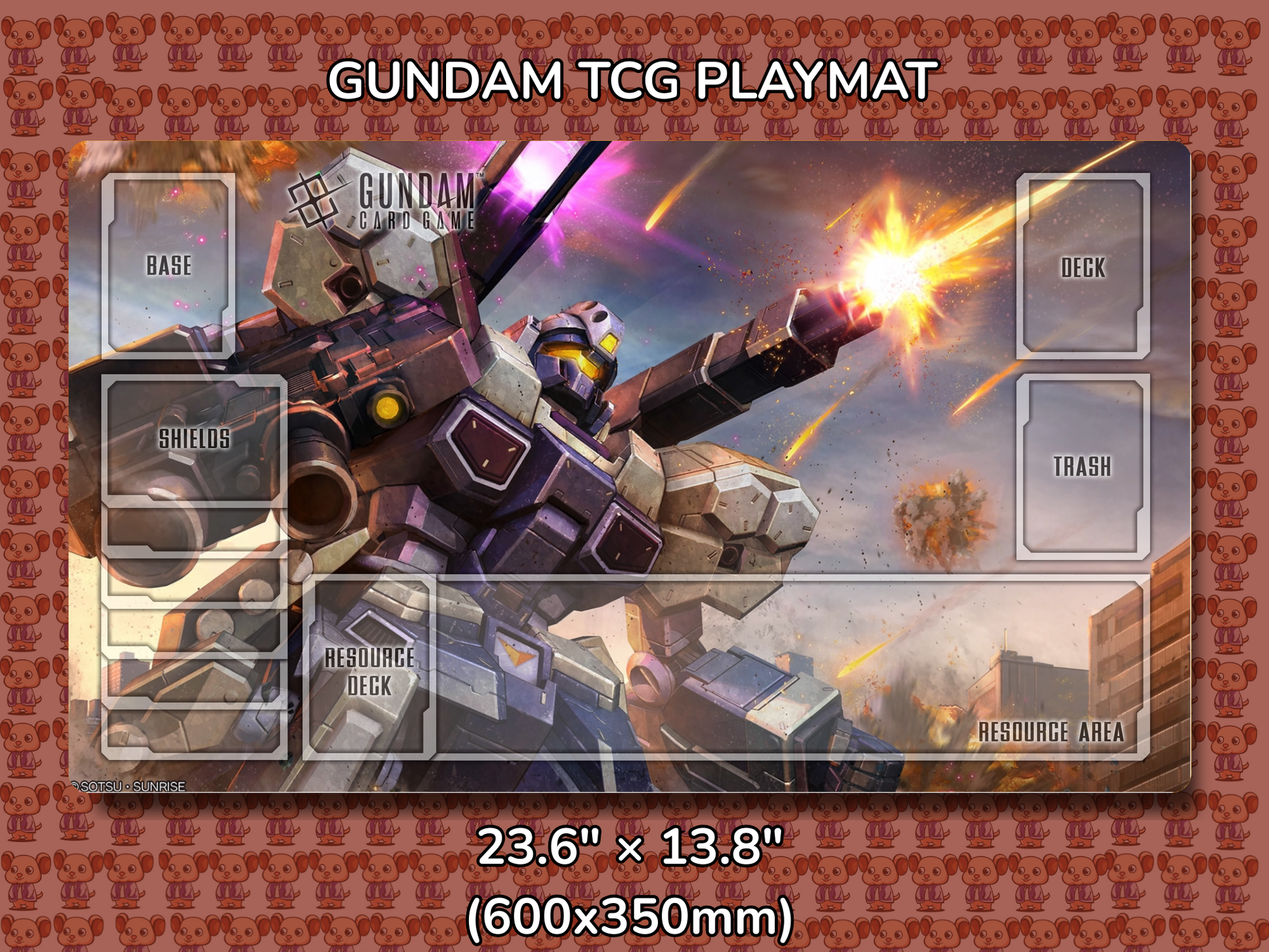 Jesta Cannon Gundam TCG Playmat Mockup