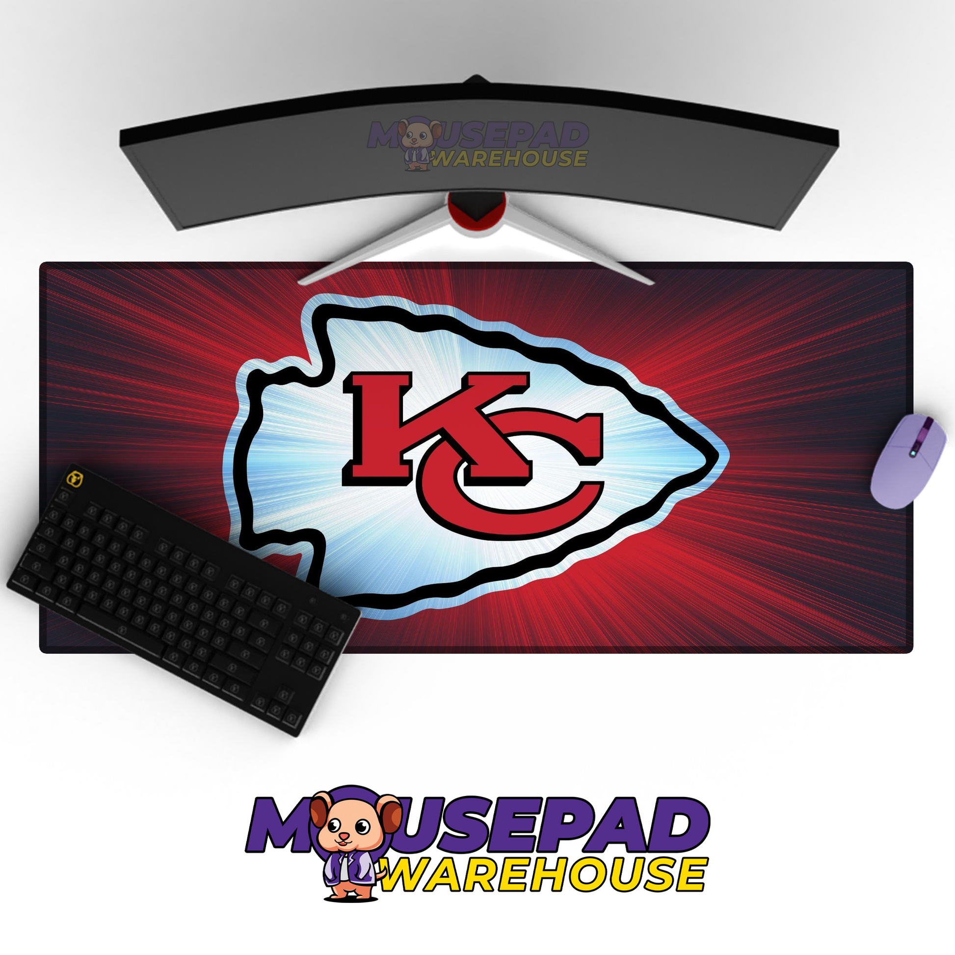 Kansas City Chiefs V2 Mousepad Deskmat Mockup