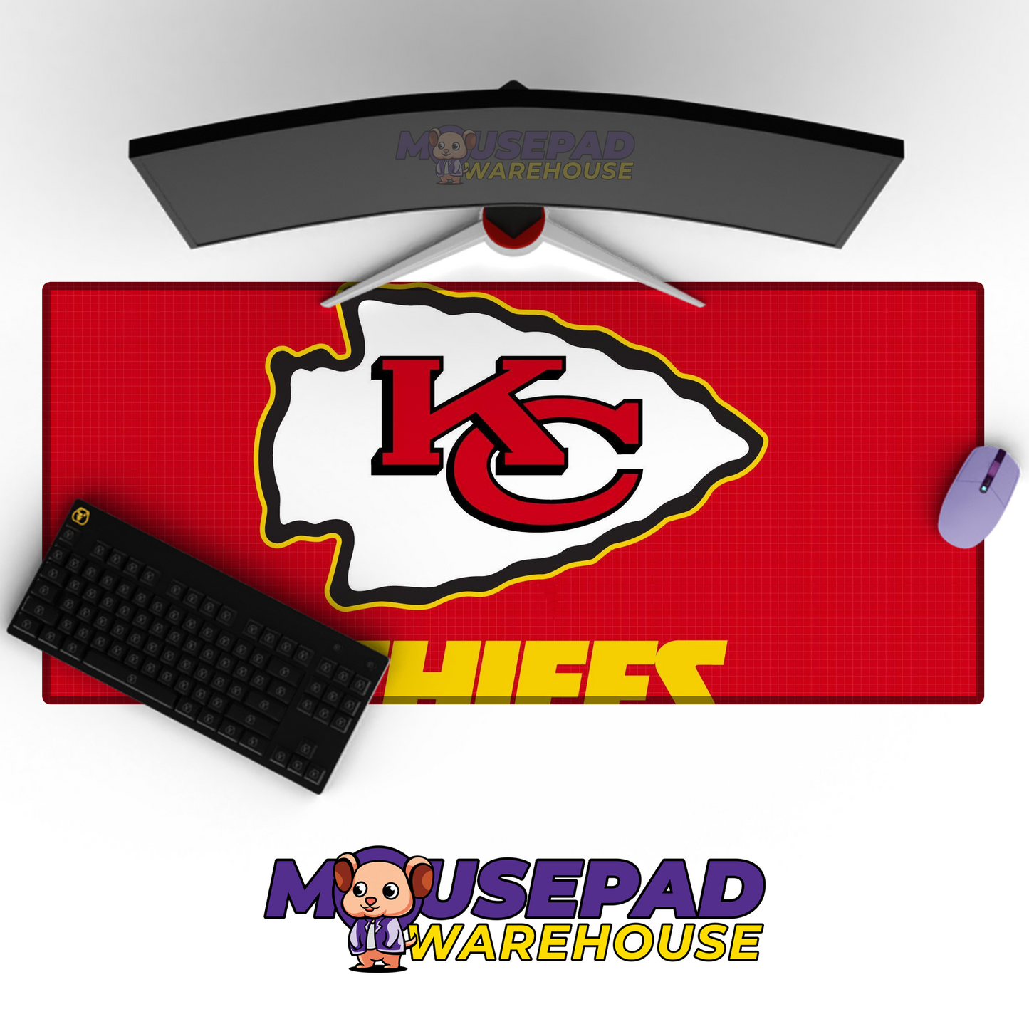 Kansas City Chiefs V6 Mousepad Deskmat Mockup