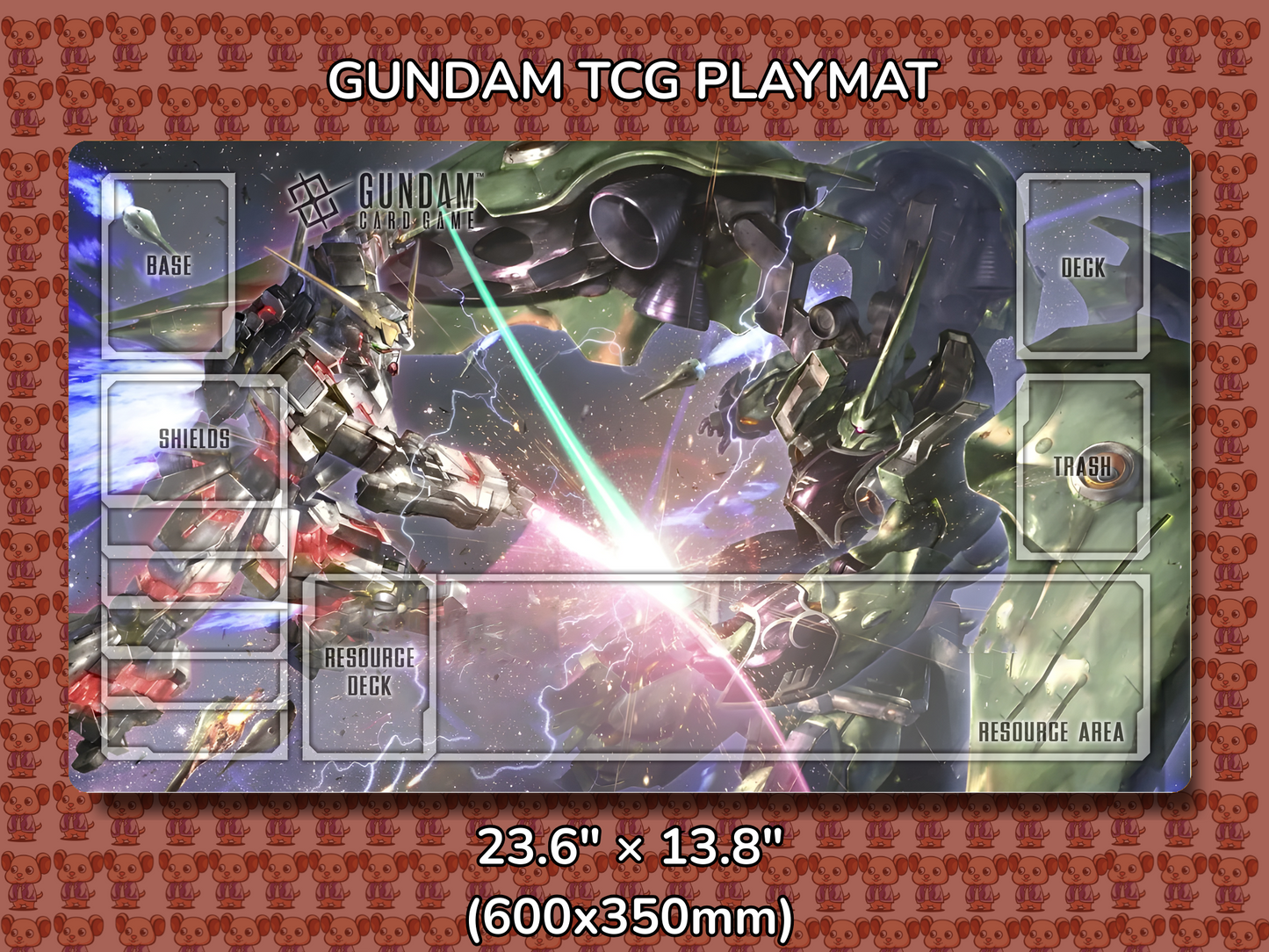 Ksha vs Unicorn DM Gundam TCG Playmat Mockup