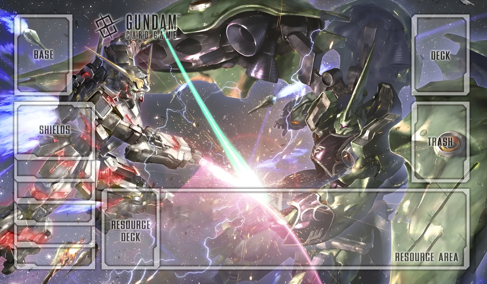 Ksha vs Unicorn DM Gundam TCG Playmat