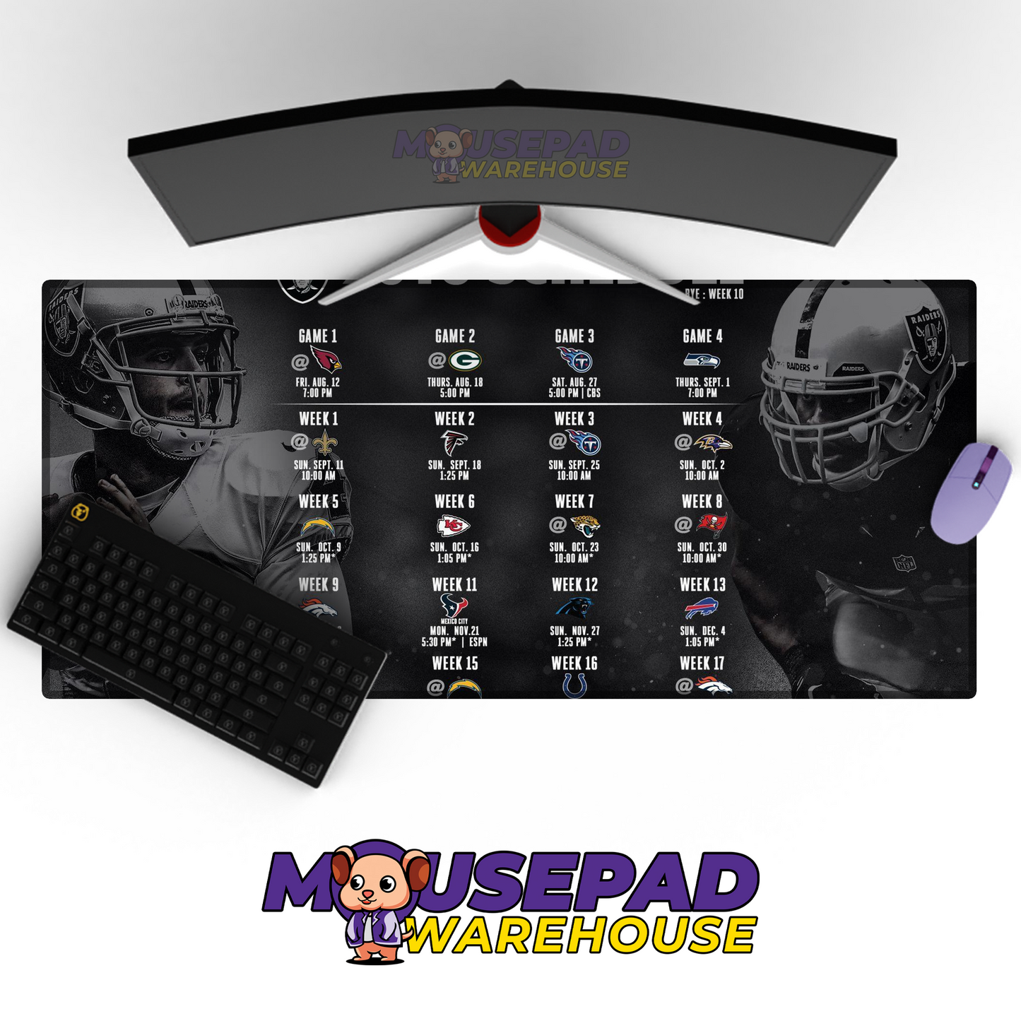Las Vegas Raiders V12 Mousepad Deskmat Mockup