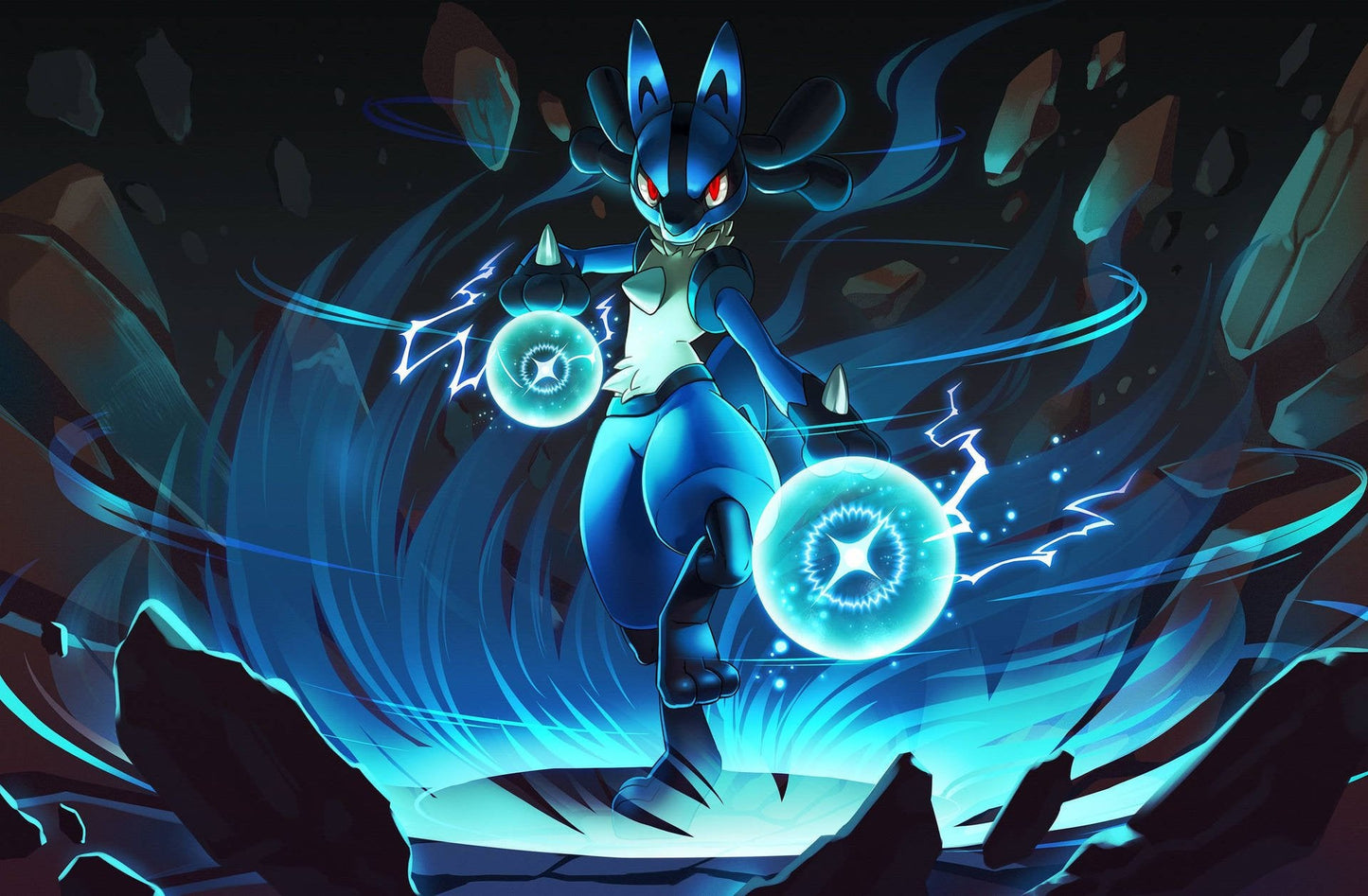 Lucario Double Aura Sphere