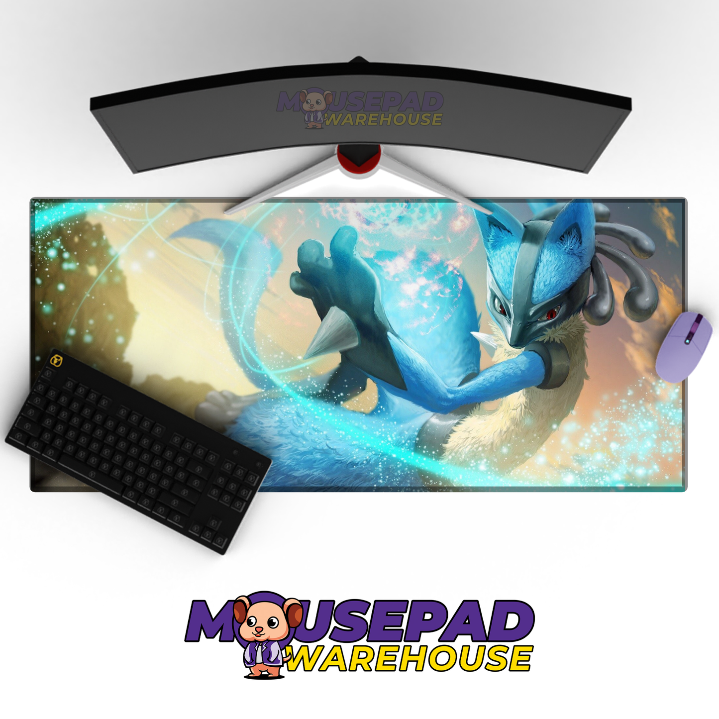 Lucario Leaping Aura Sphere Mockup