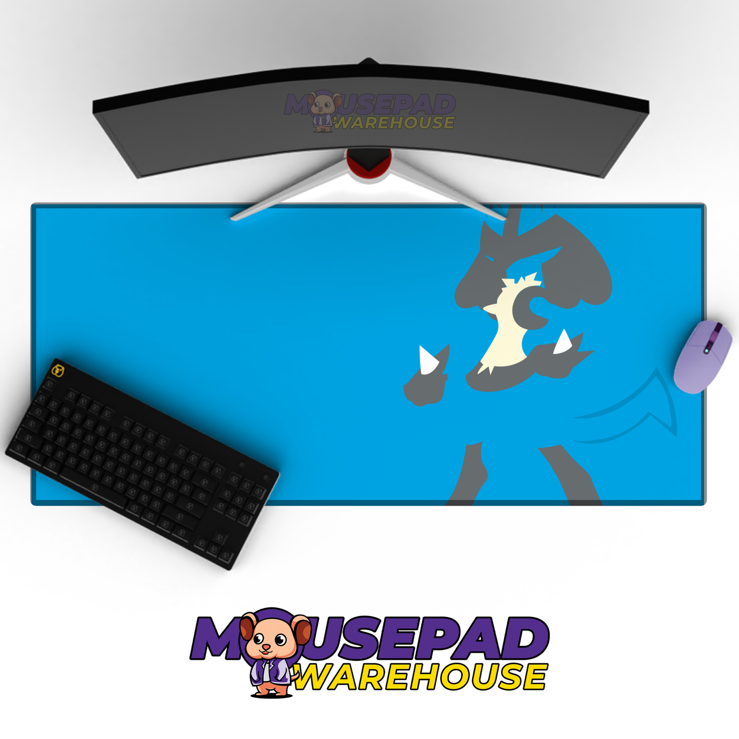 Lucario Silhouette Blue Mockup