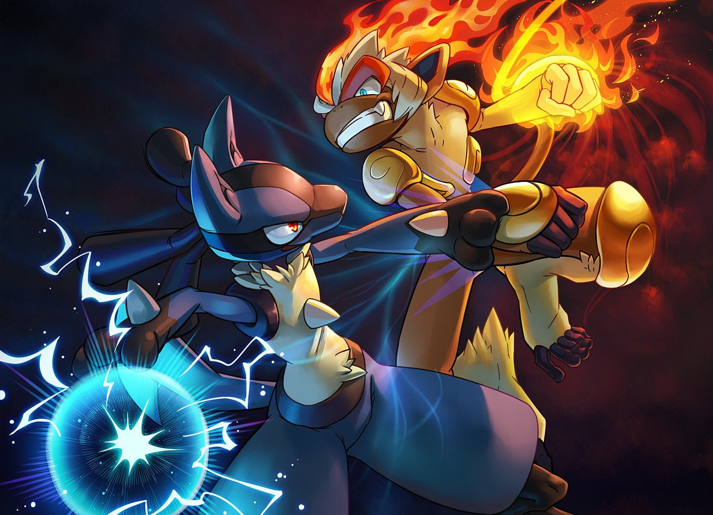 Lucario vs Infernape Battle