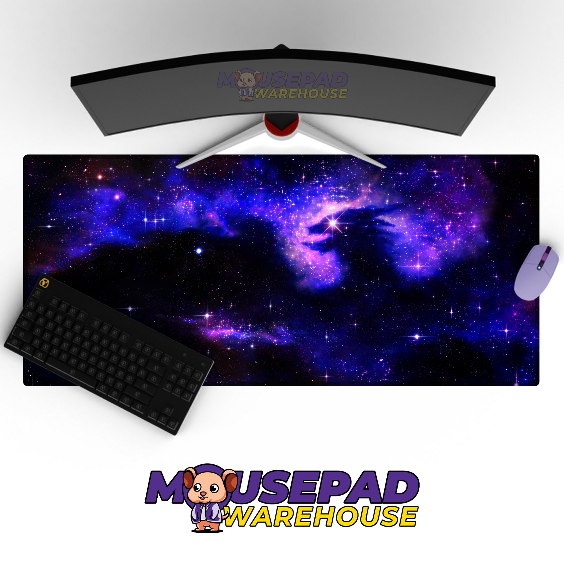 Lunar Drift Moon Space Galaxy Desk Mat Mockup