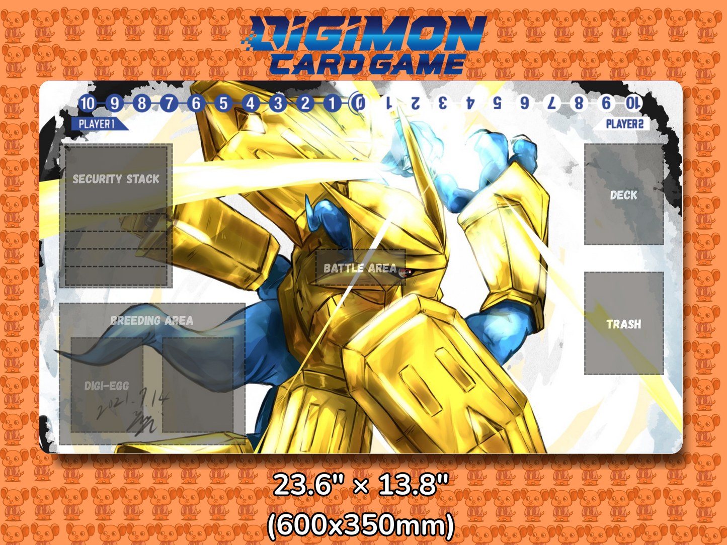 Magnamon Digimon Card Game Playmat Mockup