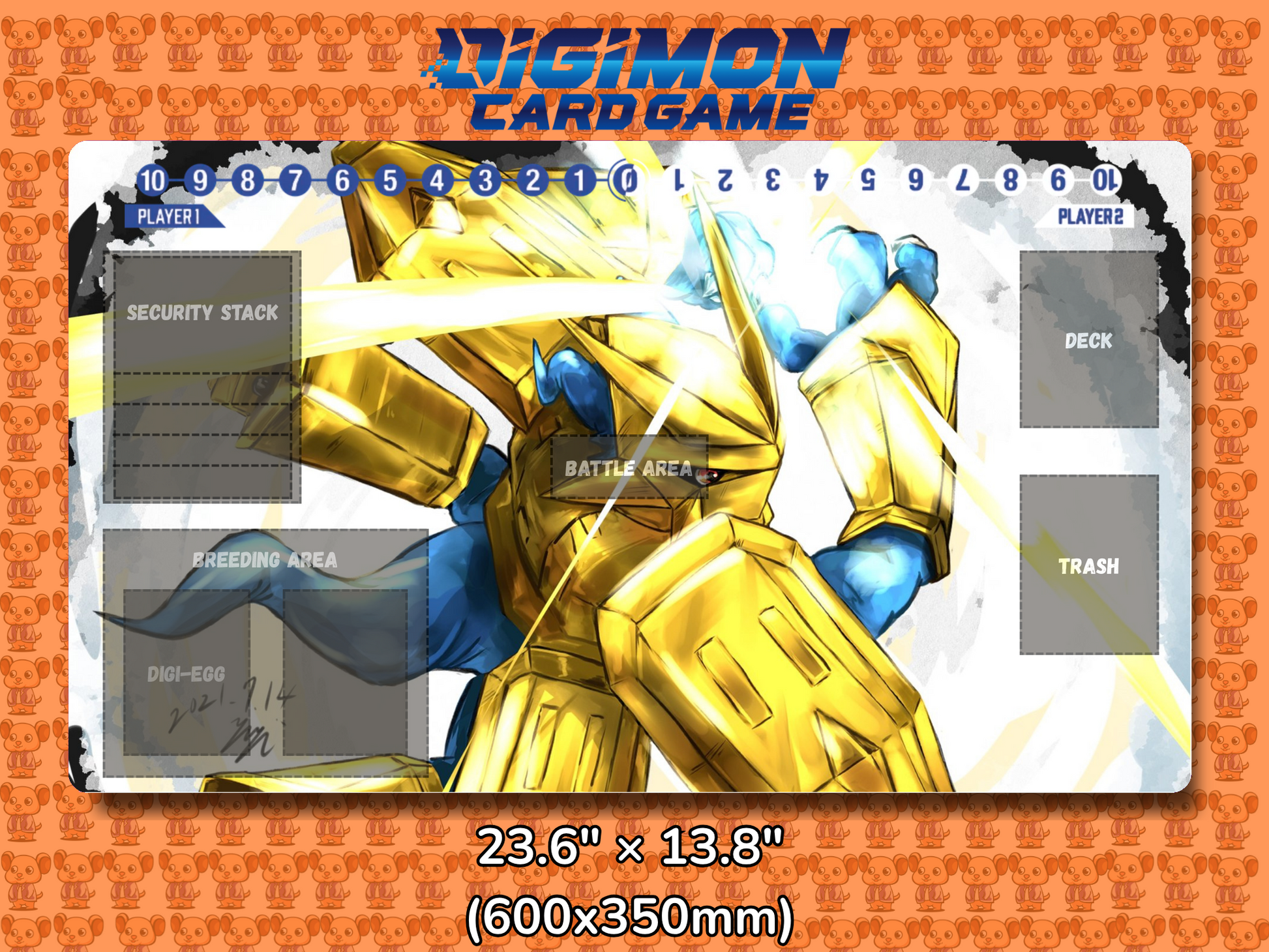 Magnamon Digimon Card Game Playmat Mockup