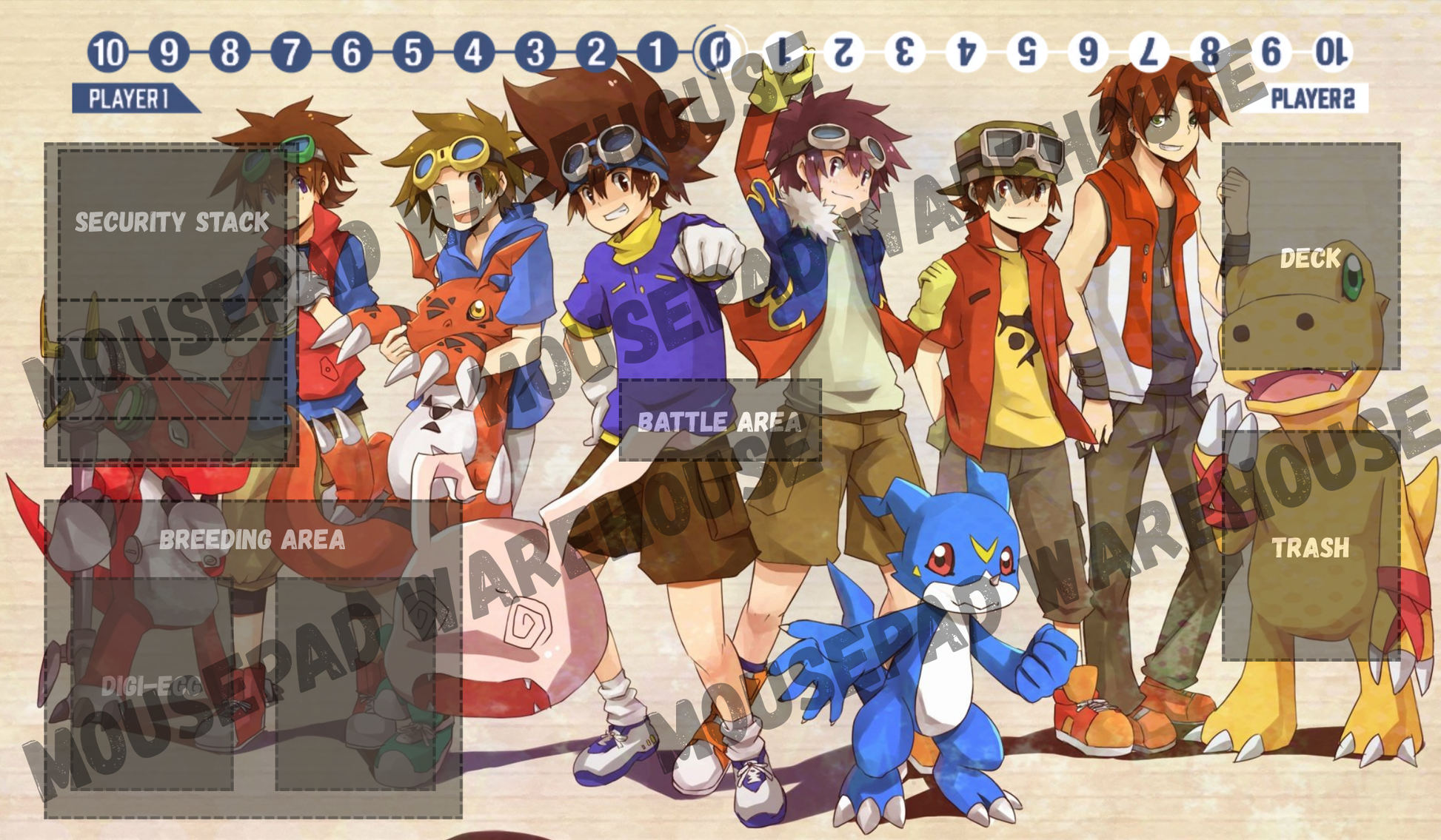 Main Protagonists Digimon Card Game Playmat