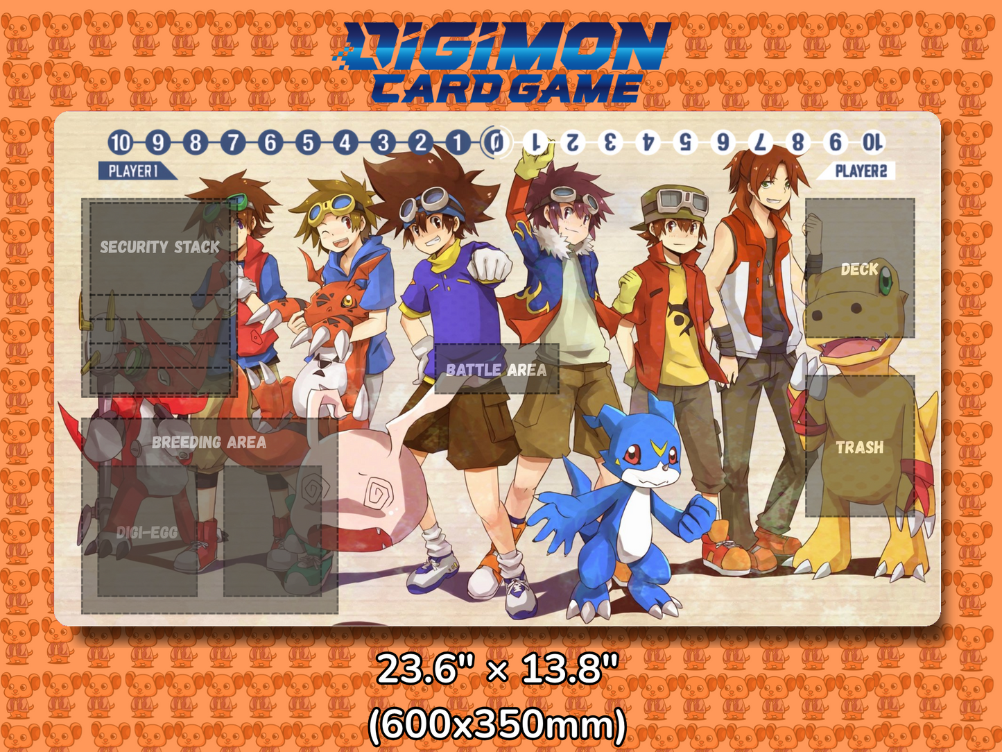 Main Protagonists Digimon Card Game Playmat Mockup