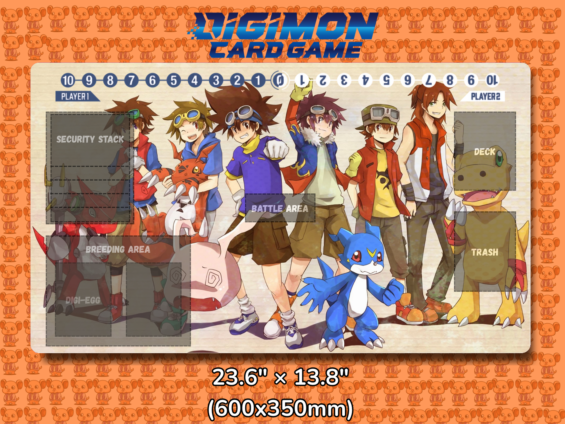 Main Protagonists Digimon Card Game Playmat Mockup