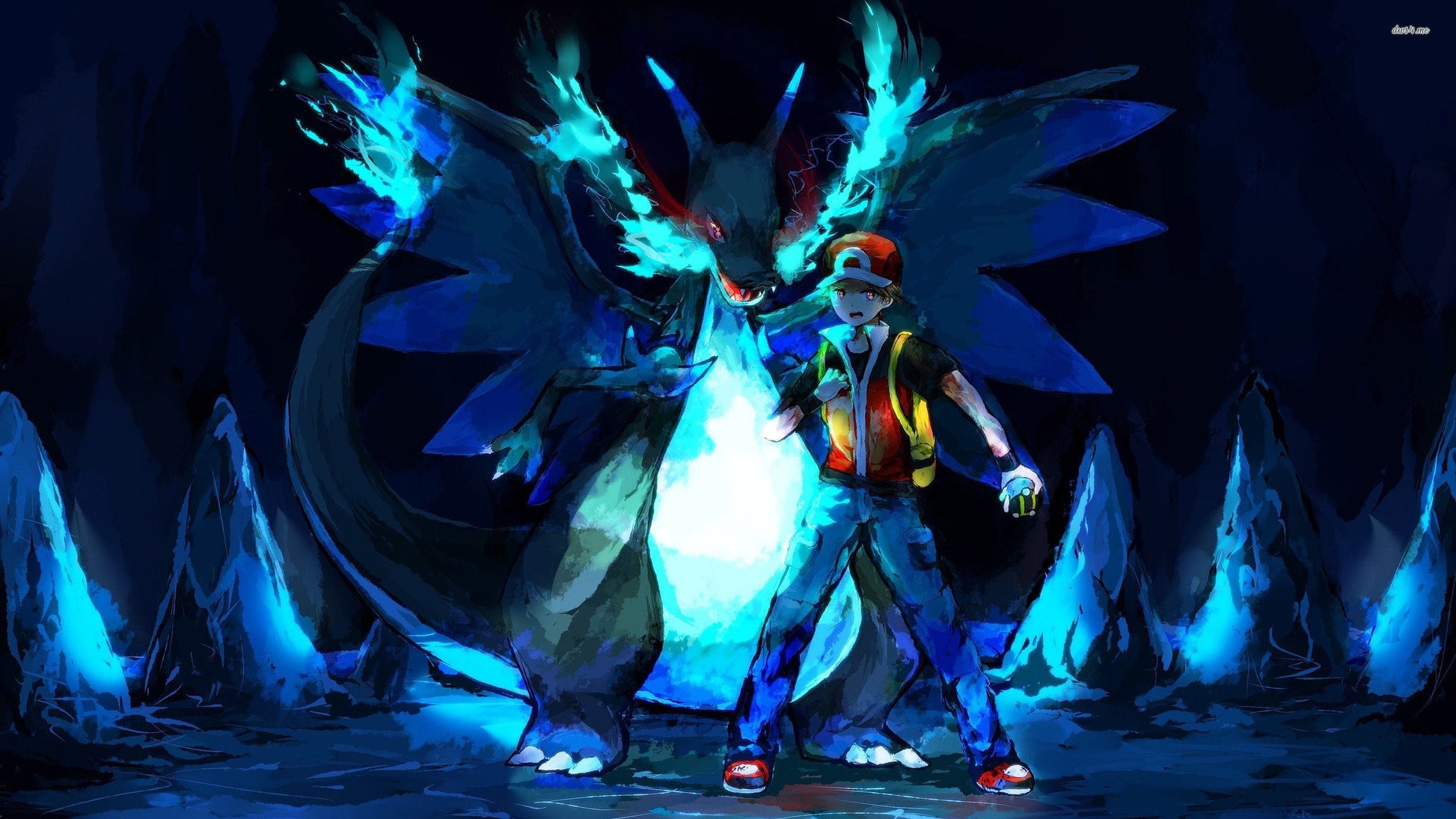 Mega Charizard X and Red