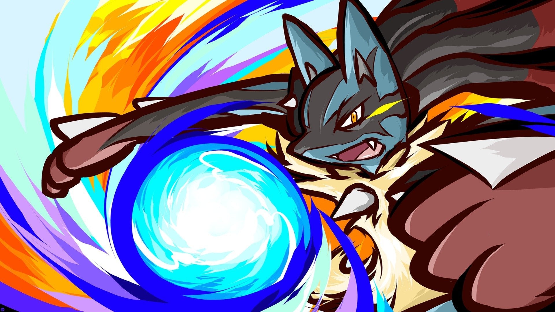 Mega Lucario Aura Sphere Pose