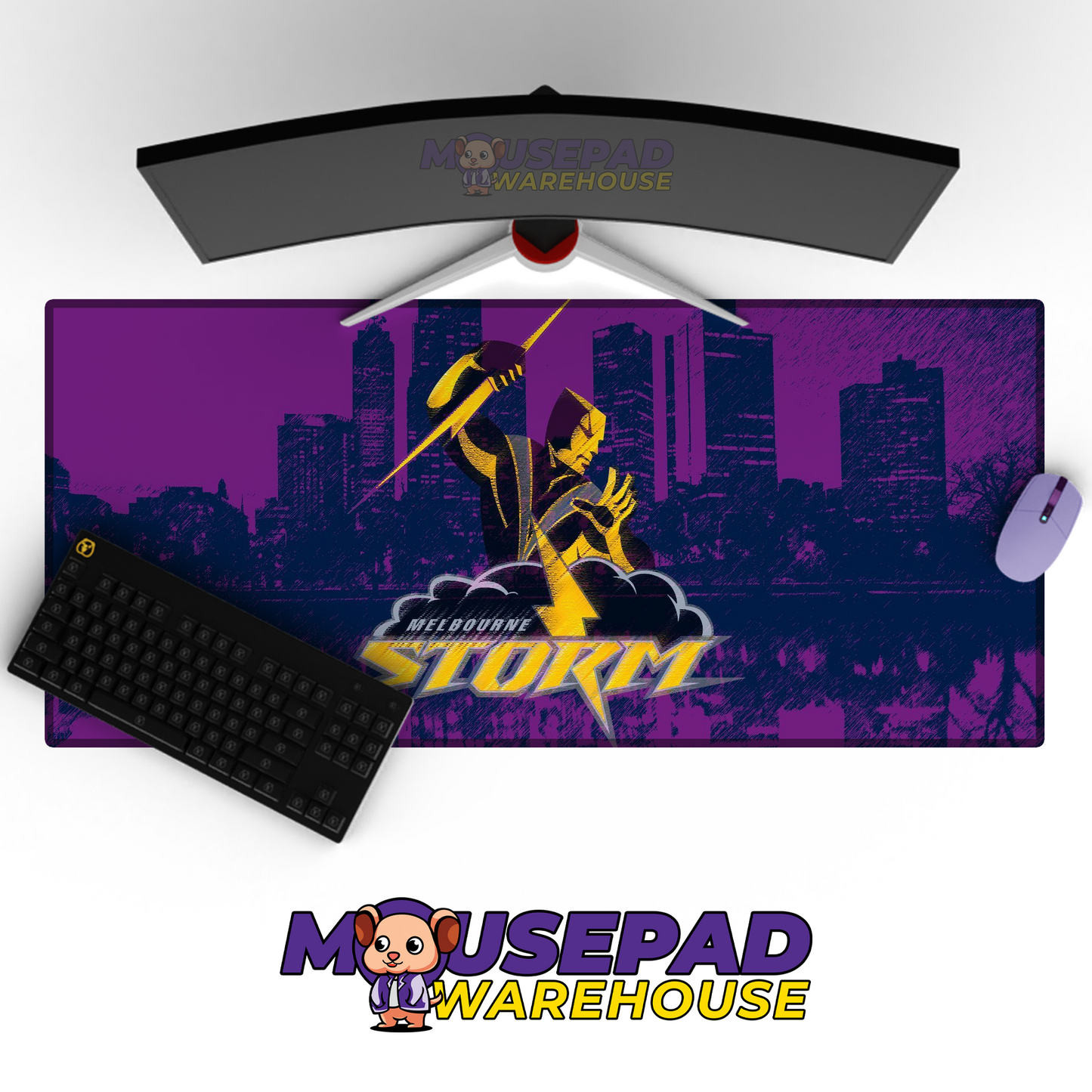 Melbourne Storm V3 Mousepad Deskmat Mockup