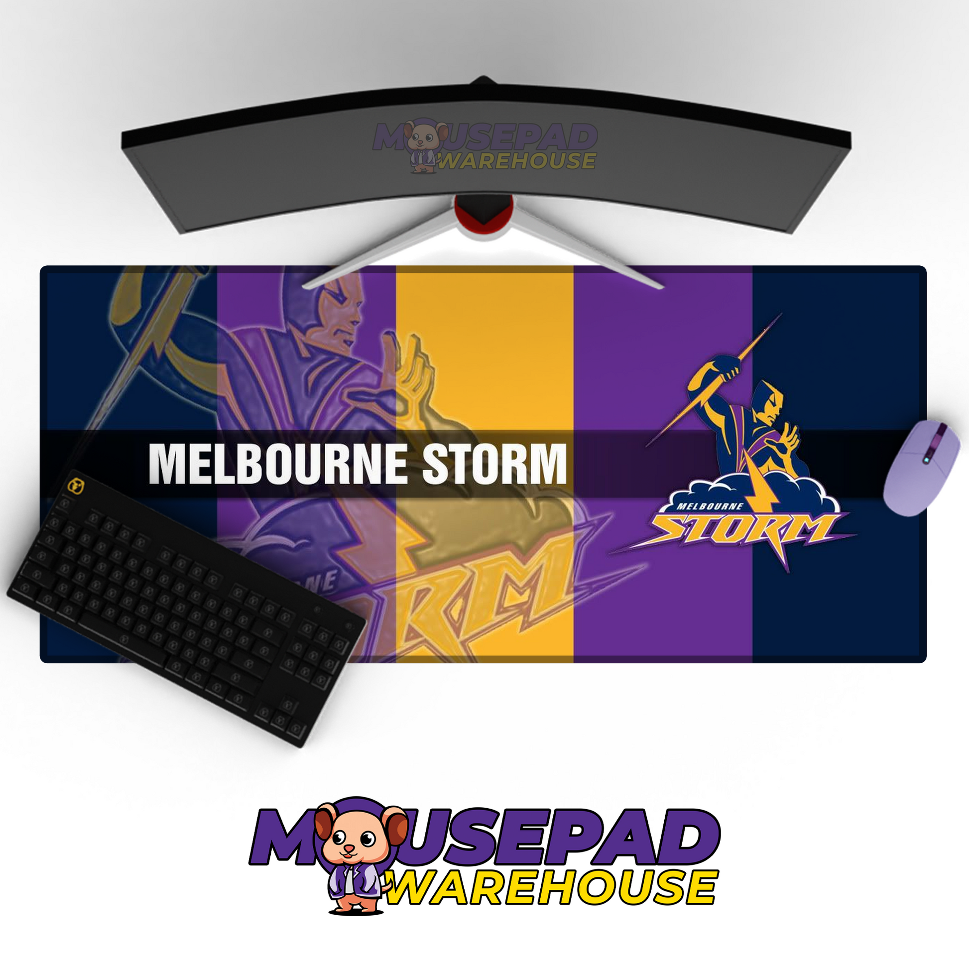 Melbourne Storm V6 Mousepad Deskmat Mockup