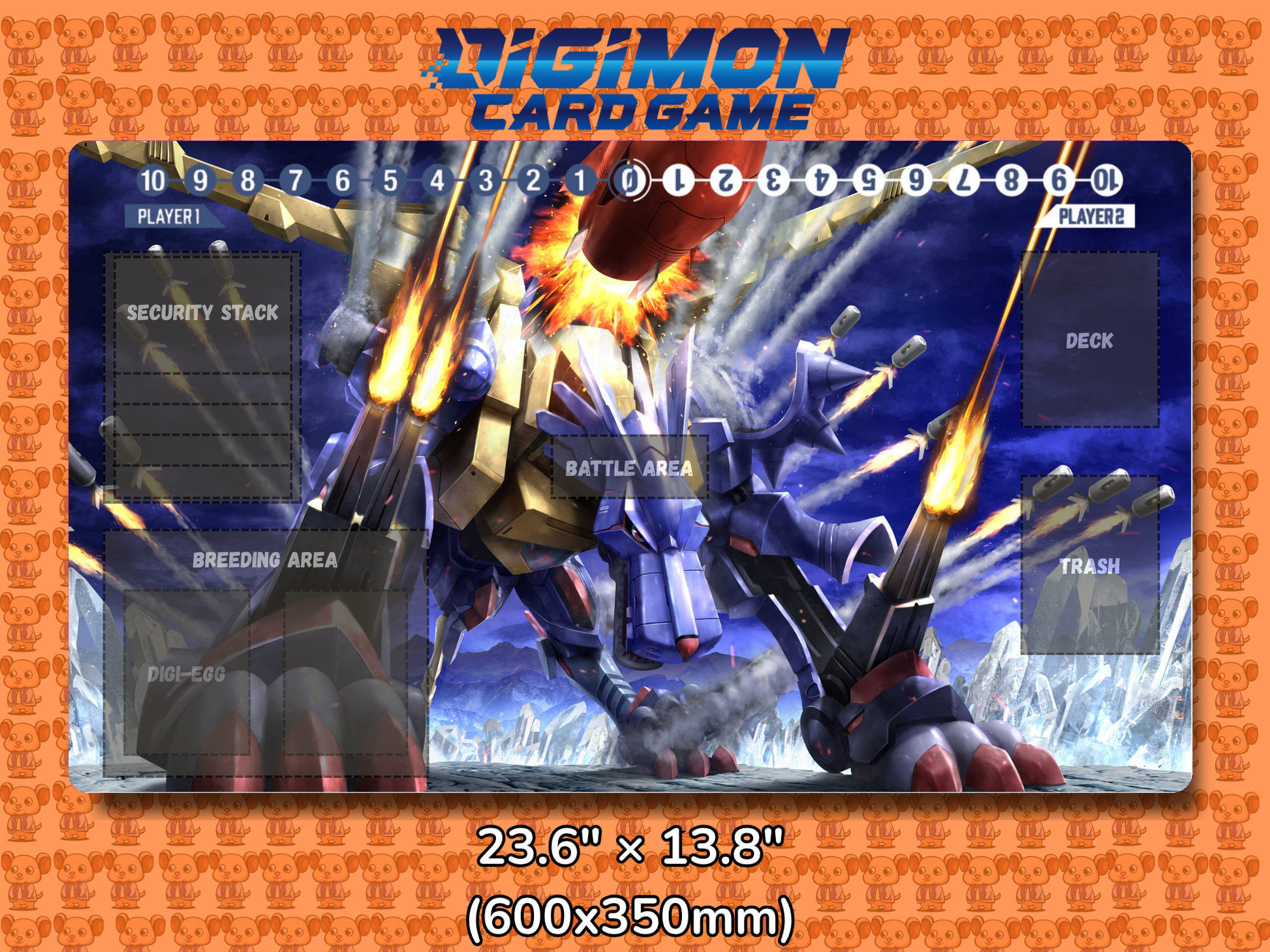 Metalgarurumon Digimon Card Game Playmat Mockup