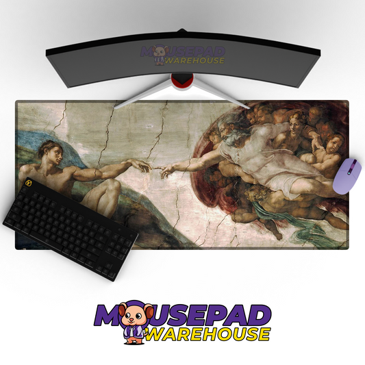 Michelangelo - The Creation Of Adam Art (Painting) Mousepad 49609